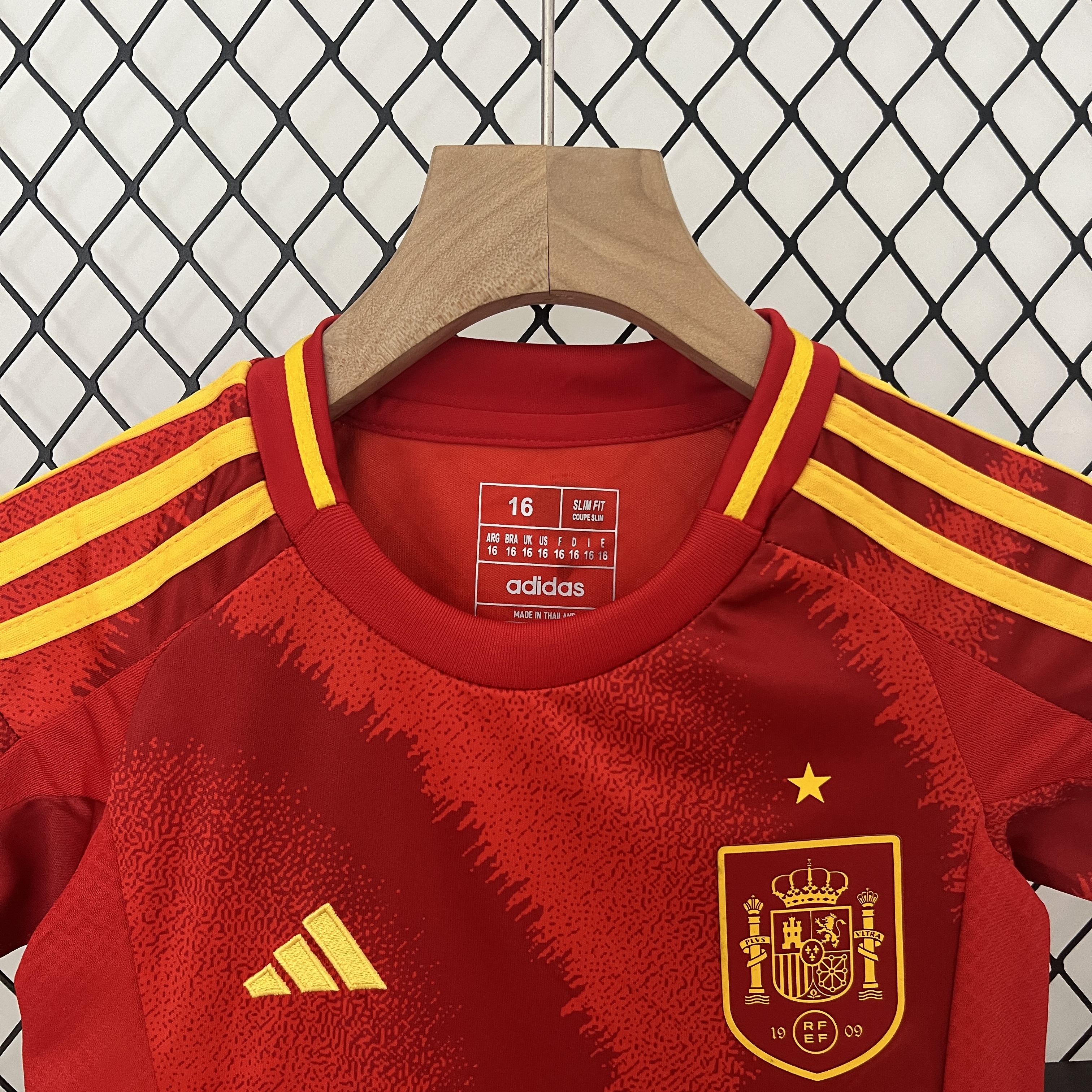 ManixJersey.com | Spain 2024 Home Stadium Kids Kit -Customize Name, Number and Patch | Worldwide Shipping