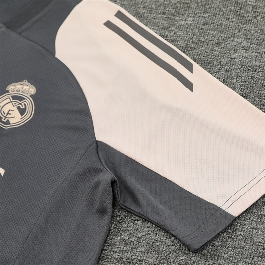 ManixJersey.com | Real Madrid 24-25 Kids Short-Sleeve Training Set - Deep Grey -Customize Name, Number and Patch | Worldwide Shipping