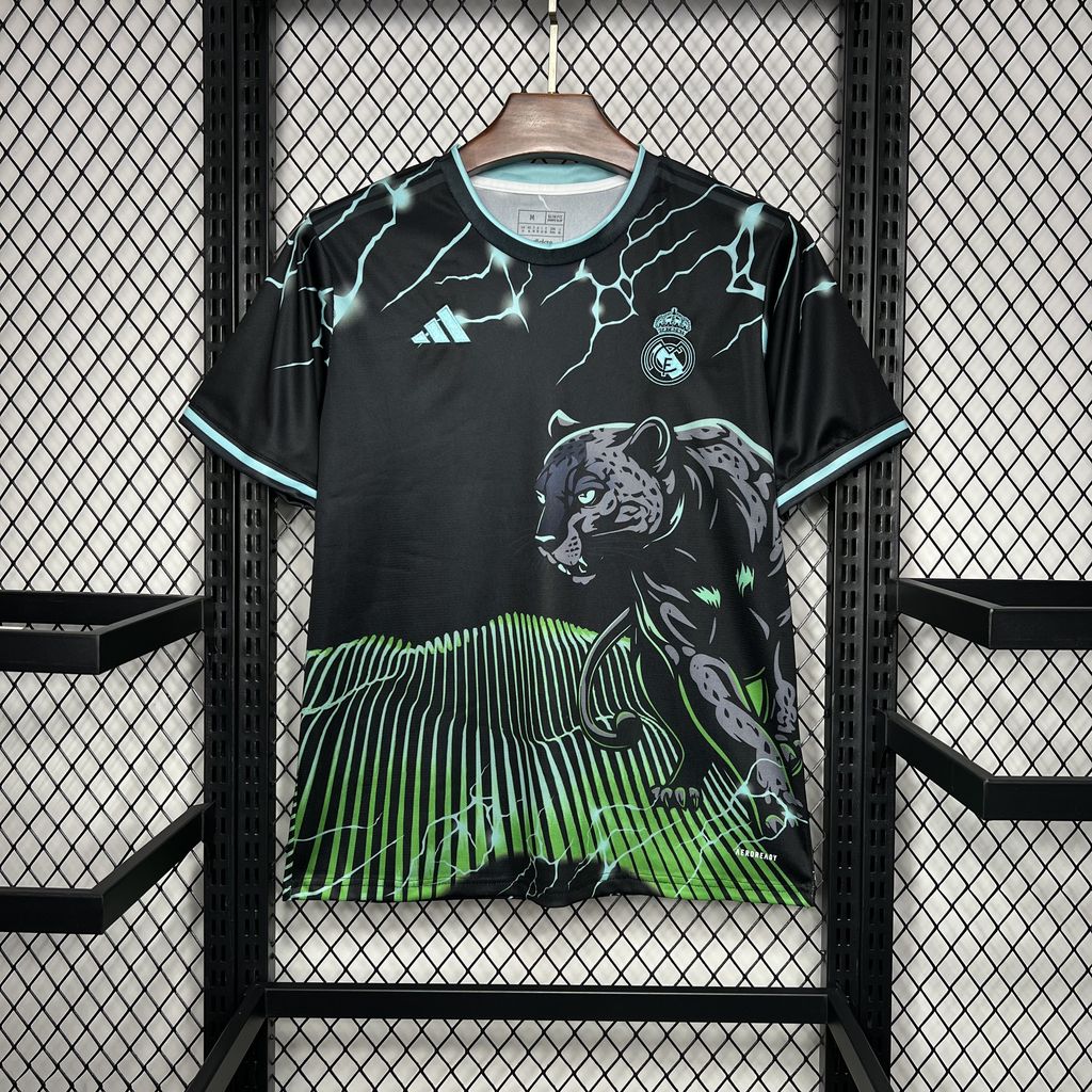 JerseysGala.com | Real Madrid 24-25 Black & Green Leopard Jersey - Fans Version -Customize Name, Number and Patch | Worldwide Shipping