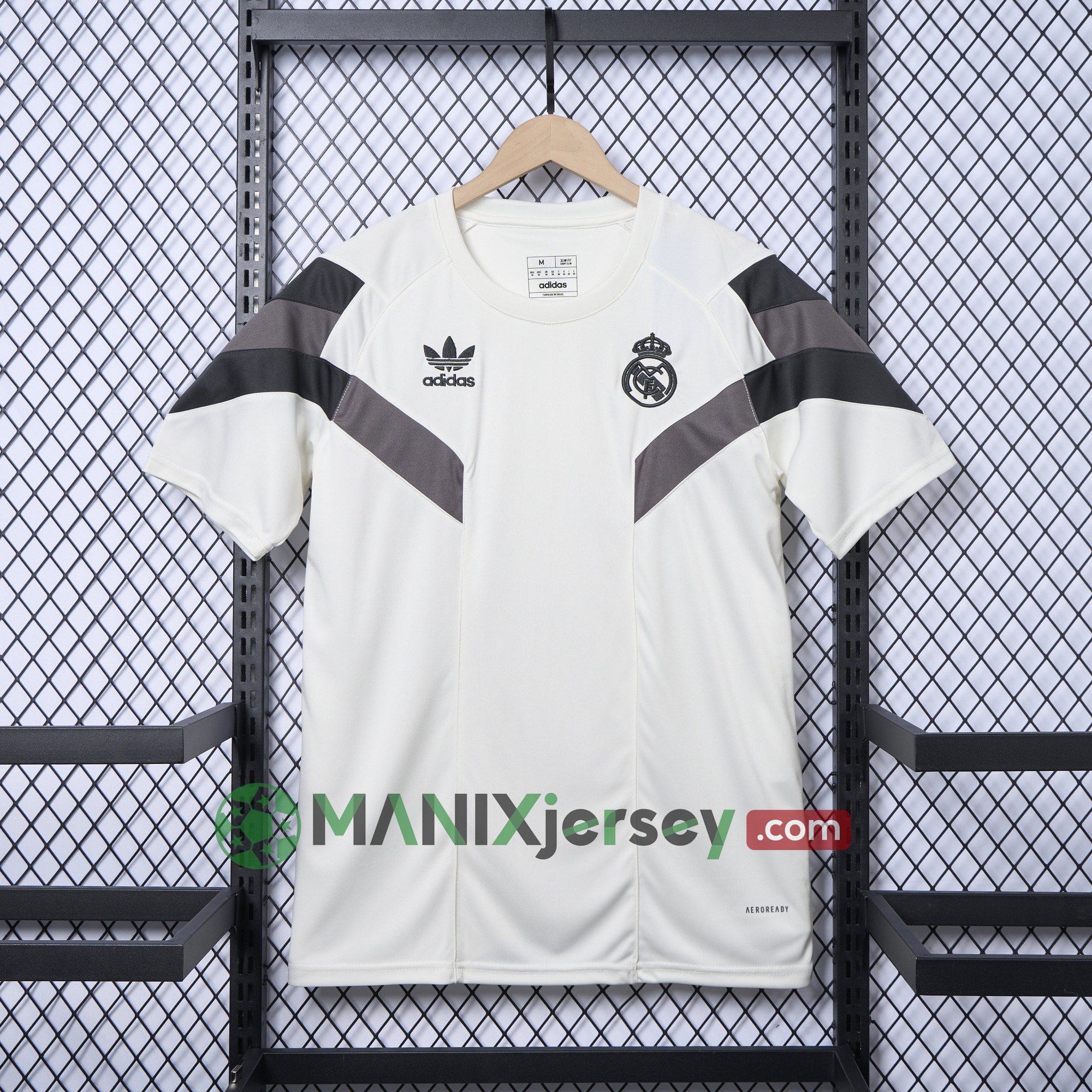 ManixJersey.com | Real Madrid 24-25 Throwback Originals T-Shirt - White -Customize Name, Number and Patch | Worldwide Shipping
