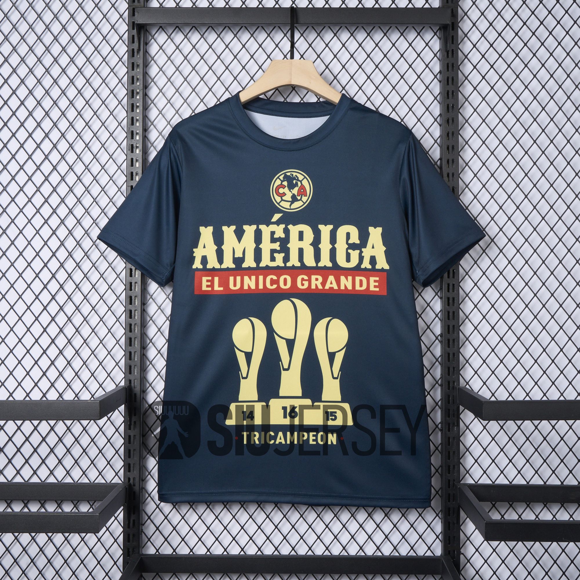 SIUjerseys-Club América 2024 Triple Championship Commemorative Edition Jersey - Deep Blue