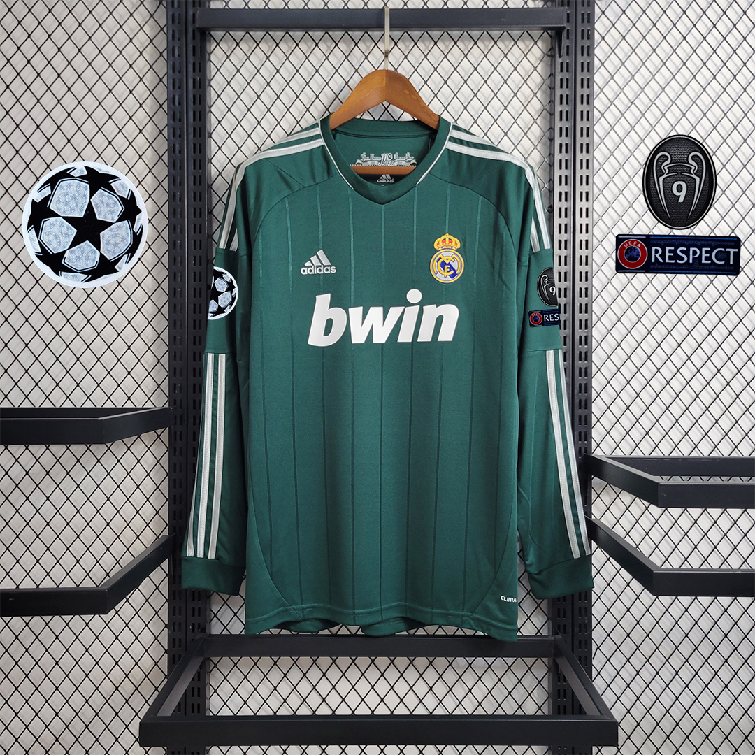 JerseysGala.com | Real Madrid Retro 12-13 Third Away Long Sleeve Jersey -Customize Name, Number and Patch | Worldwide Shipping