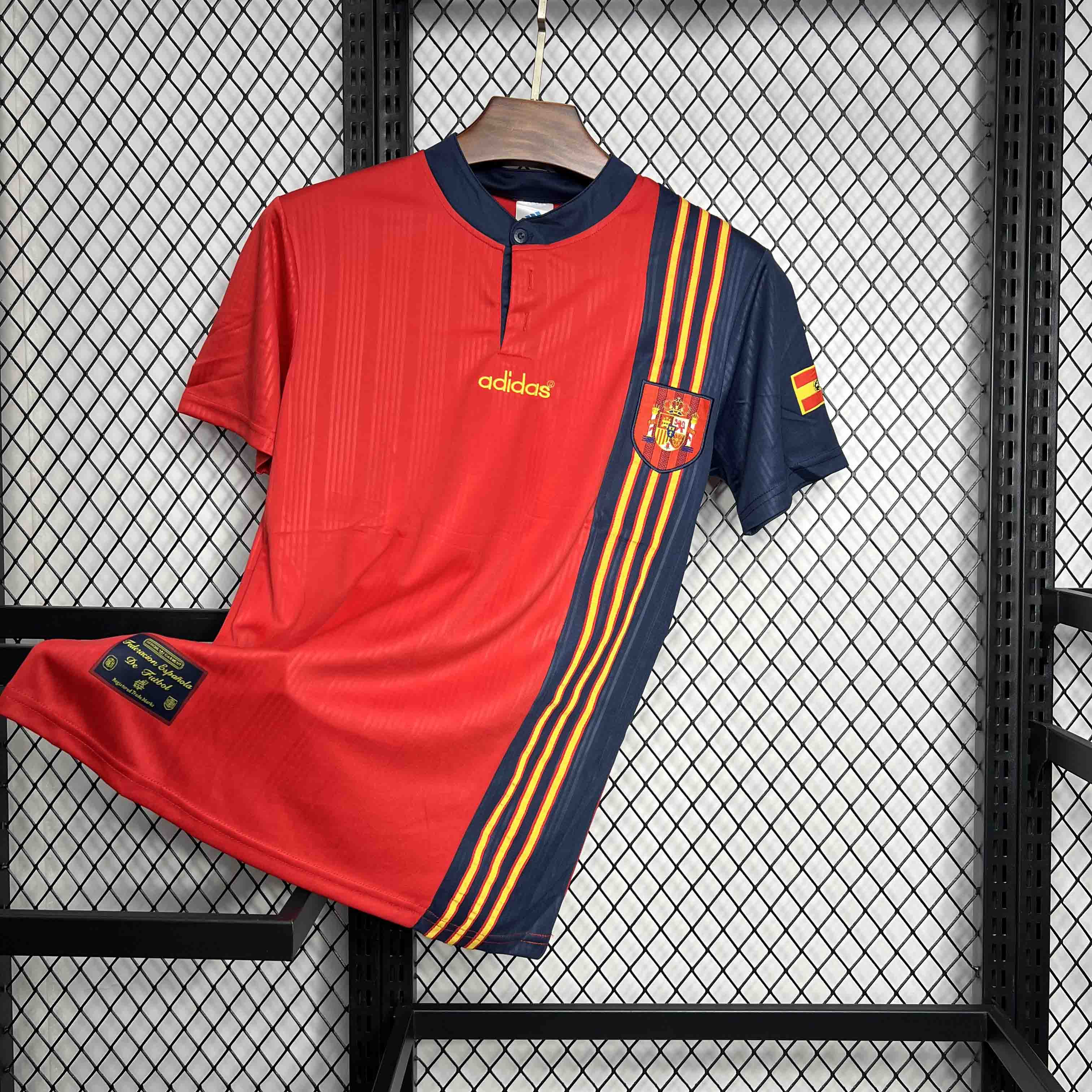SIUjerseys-Retro Spain 1996 Home Jersey