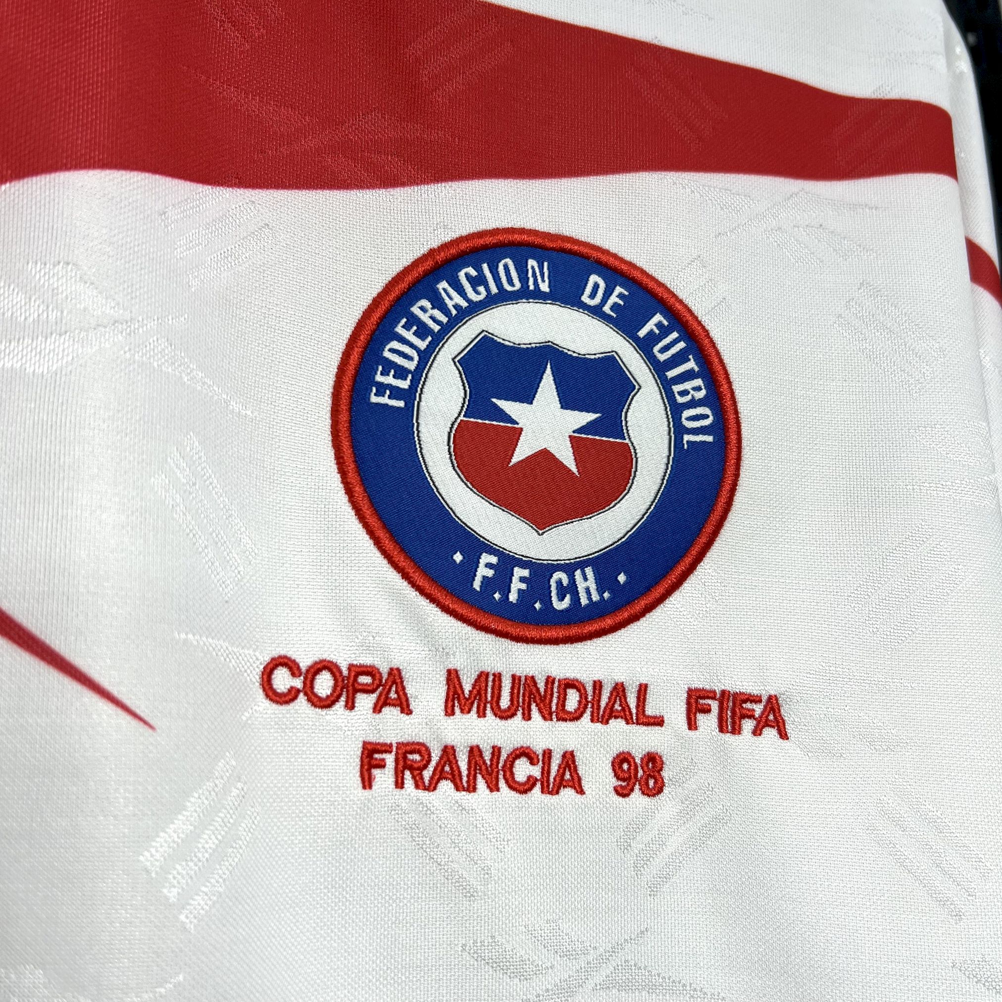 ManixJersey.com | Retro Chile 1998 Away Jersey -Customize Name, Number and Patch | Worldwide Shipping