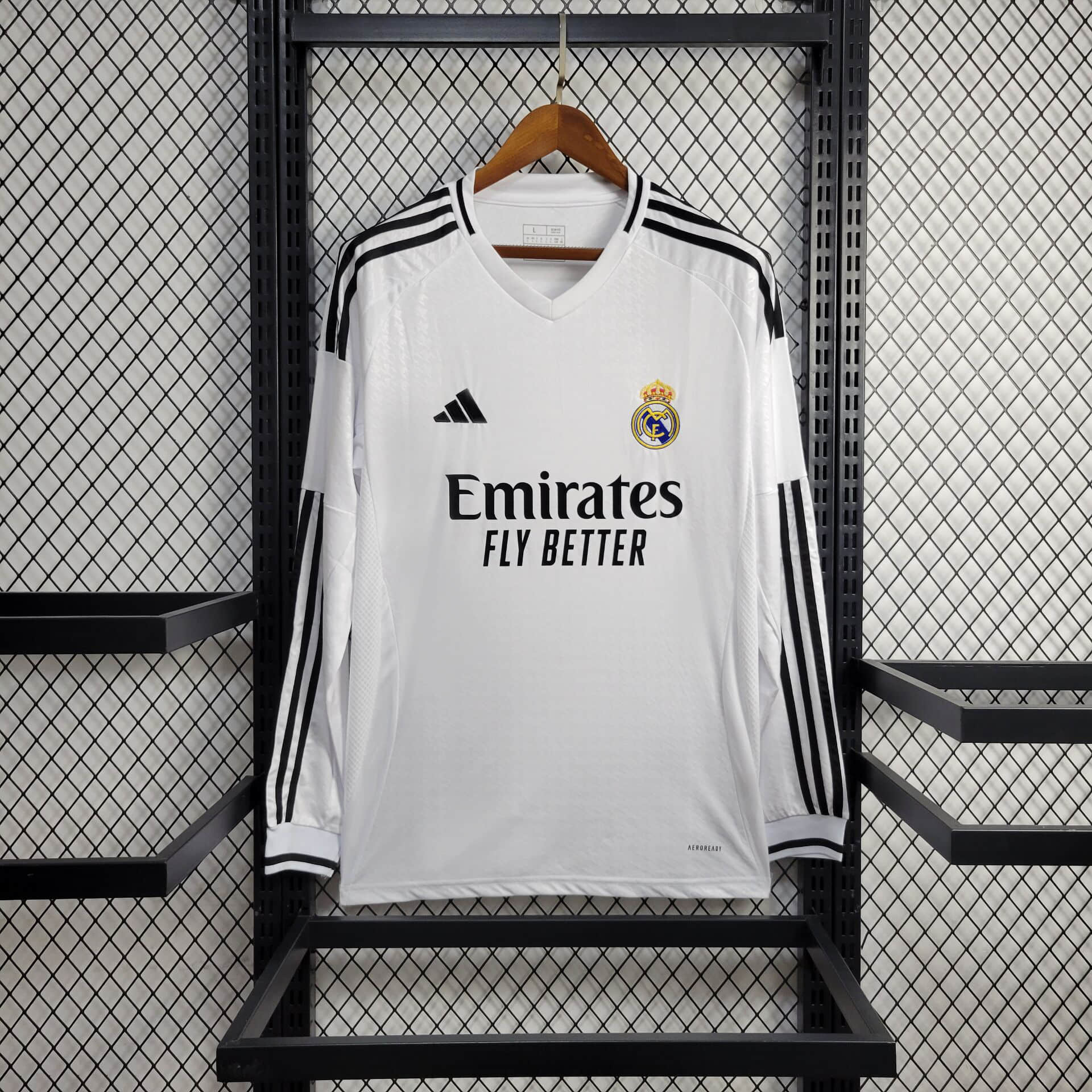 ManixJersey.com | Real Madrid 24-25 Home Long Sleeve Jersey - Fans Version -Customize Name, Number and Patch | Worldwide Shipping