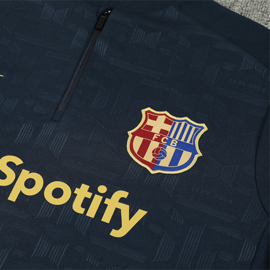 JerseysGala.com | Barcelona 24-25 Long Sleeve Training Set - Deep Blue -Customize Name, Number and Patch | Worldwide Shipping