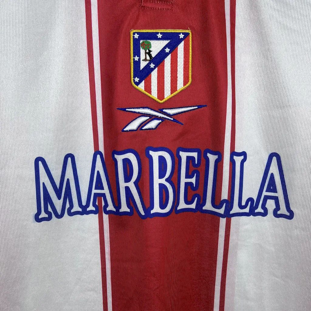 JerseysGala.com | Retro Atletico Madrid 1999-00 Home Jersey with La Liga Patch -Customize Name, Number and Patch | Worldwide Shipping