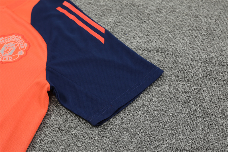 ManixJersey.com | Manchester United 24-25 Short-Sleeve Training Kids Kit - Orange -Customize Name, Number and Patch | Worldwide Shipping