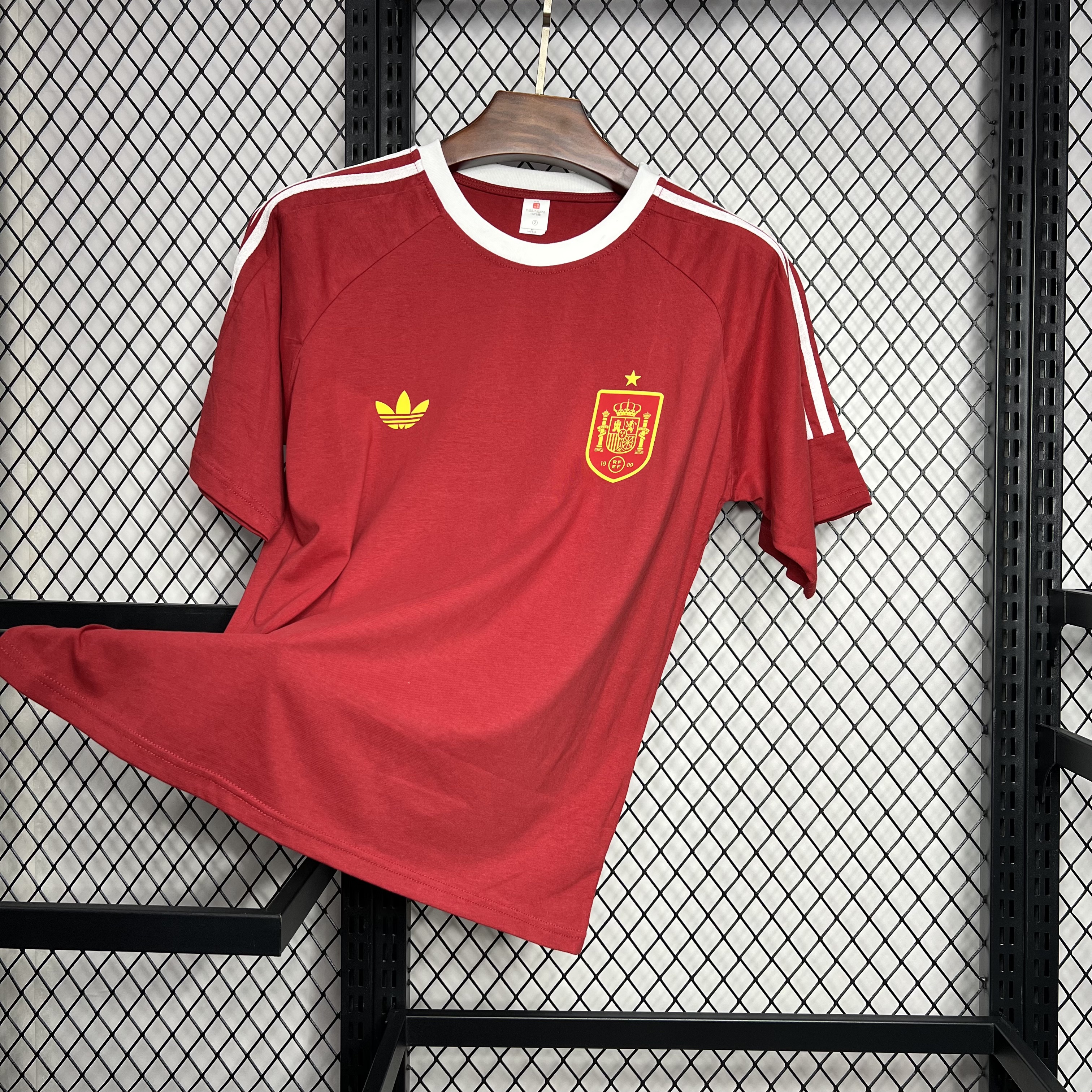 Spain 2024 Euro Red Retro Style Jersey - Fans Version:football jersey mysite: unitedjerseyfootball 邓江浪:football