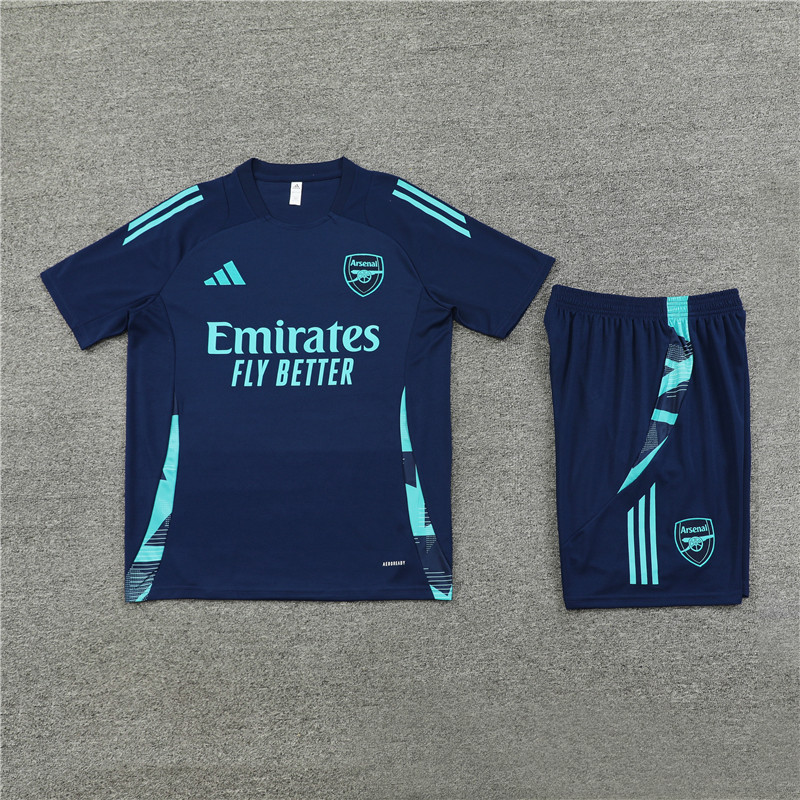 ManixJersey.com | Arsenal 24-25 Short-Sleeve Training Set - Deep Blue -Customize Name, Number and Patch | Worldwide Shipping