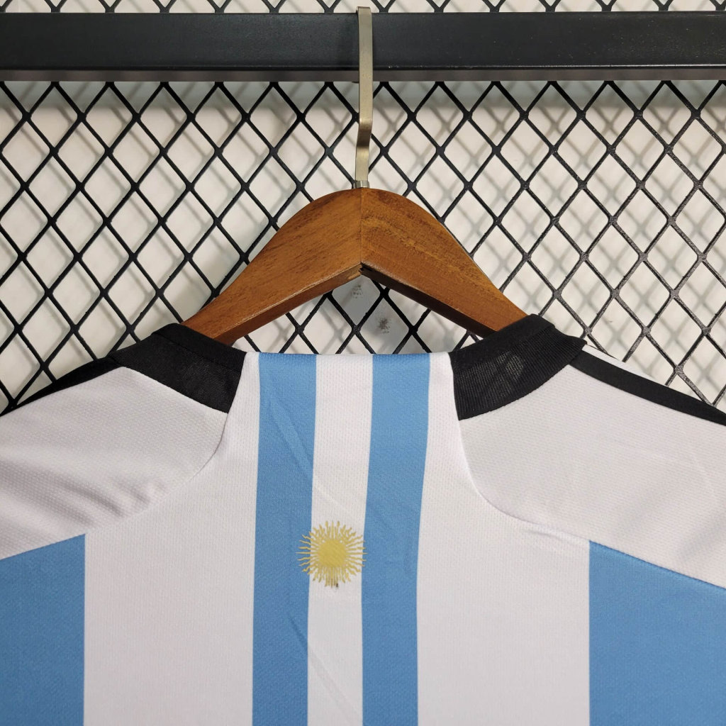 foot-Argentina 3 Stars 22-23 Home Long Sleeve Jersey - Fans Version