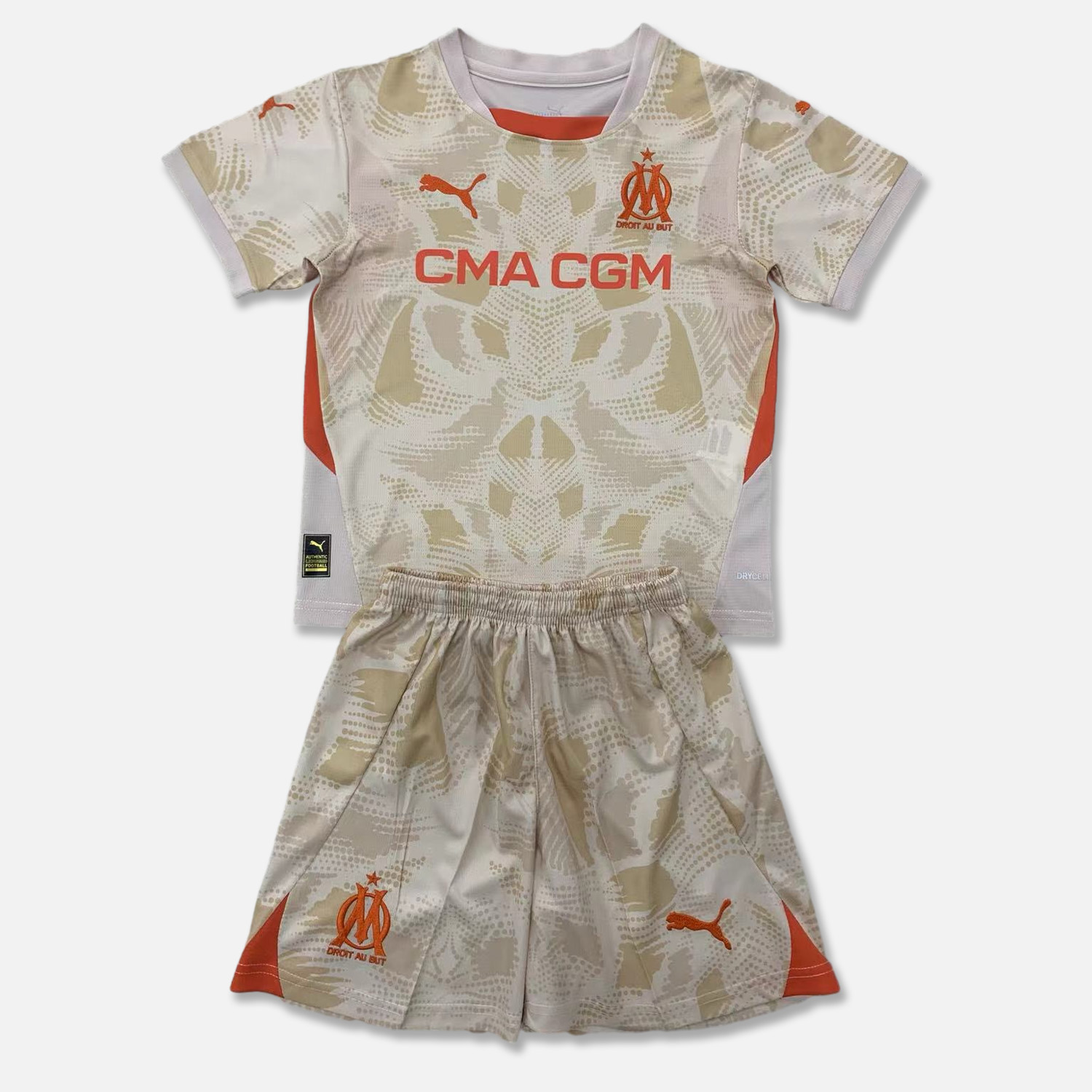 ManixJersey.com | Marseille 24-25 Mud Yellow Goalkeeper Kids Kit -Customize Name, Number and Patch | Worldwide Shipping