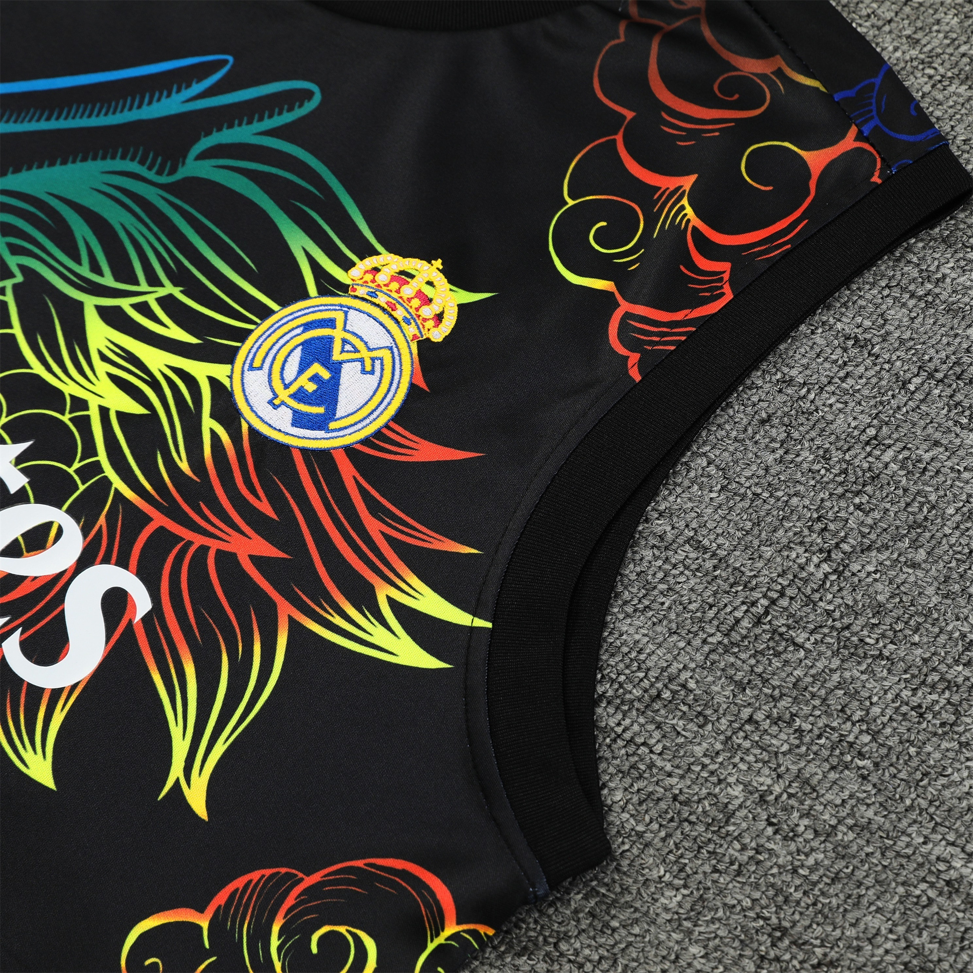 SIUjerseys-Real Madrid 24-25 Vest Training Set - Black Dragon