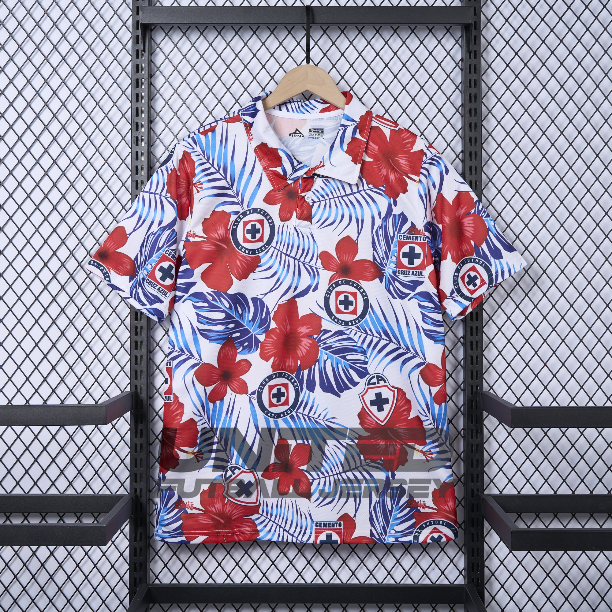 unitedfutballjersey-Cruz Azul 24-25 Flower and Leaves Polo Shirt