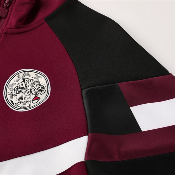 ManixJersey.com | Ajax 24-25 Retro Style Jacket Training Tracksuit - Deep Red -Customize Name, Number and Patch | Worldwide Shipping
