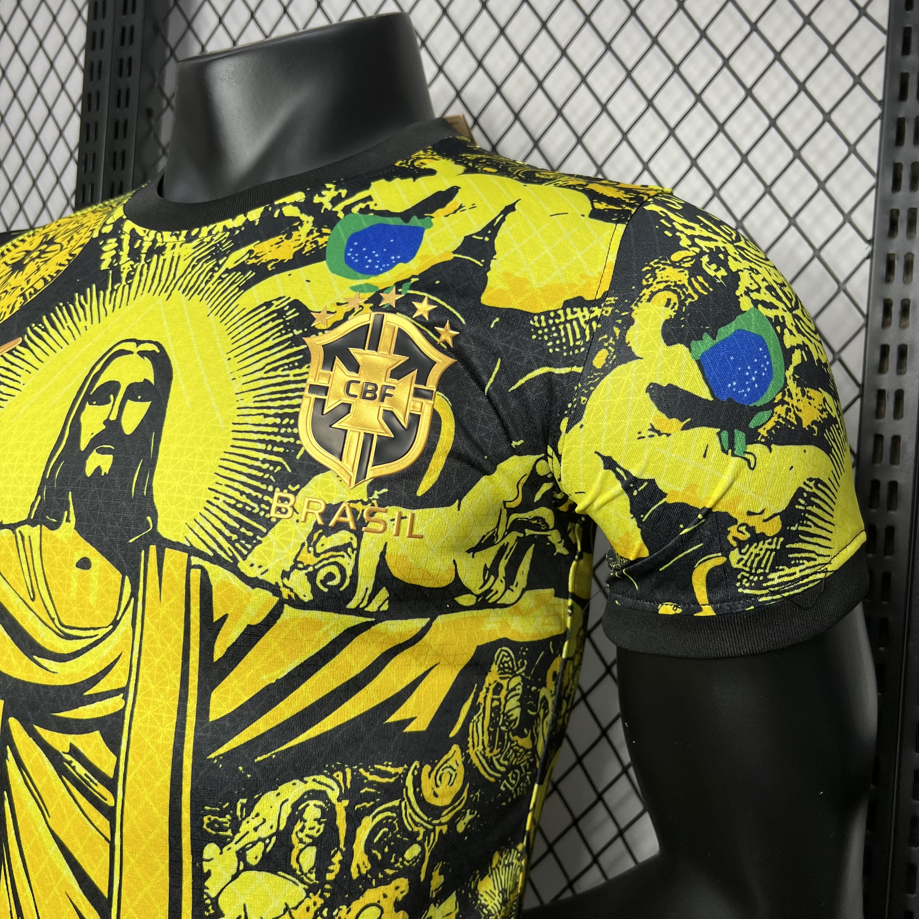 SIUjerseys-Brazil 2024 Yellow Christ the Redeemer Statue Jersey - Player Version