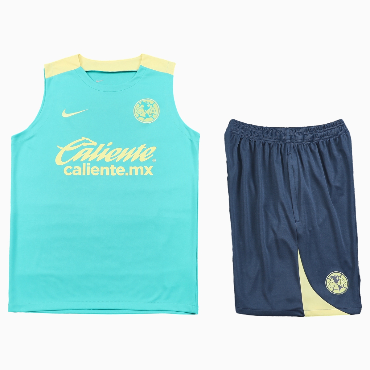 ManixJersey.com | Club América 24-25 Vest Training Set - Light Green Vest & Grey Shorts -Customize Name, Number and Patch | Worldwide Shipping