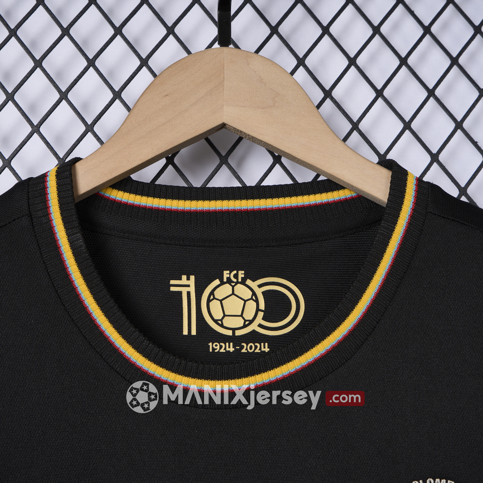 ManixJersey.com | Colombia 2024 100th Anniversary Black Jersey - Fans Version -Customize Name, Number and Patch | Worldwide Shipping