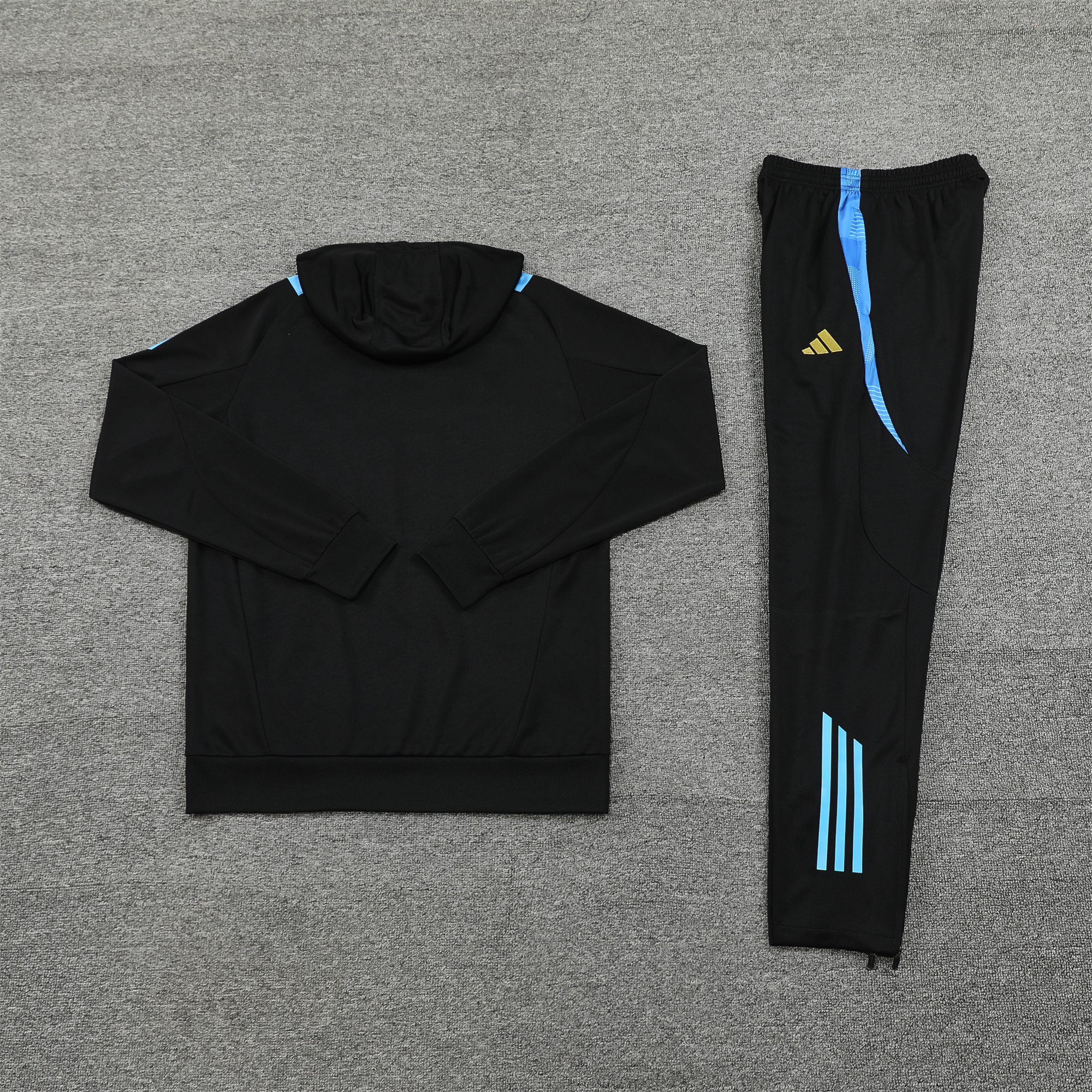 JerseysGala.com | Argentina 24-25 Long Sleeve Training Set - Black Blue -Customize Name, Number and Patch | Worldwide Shipping