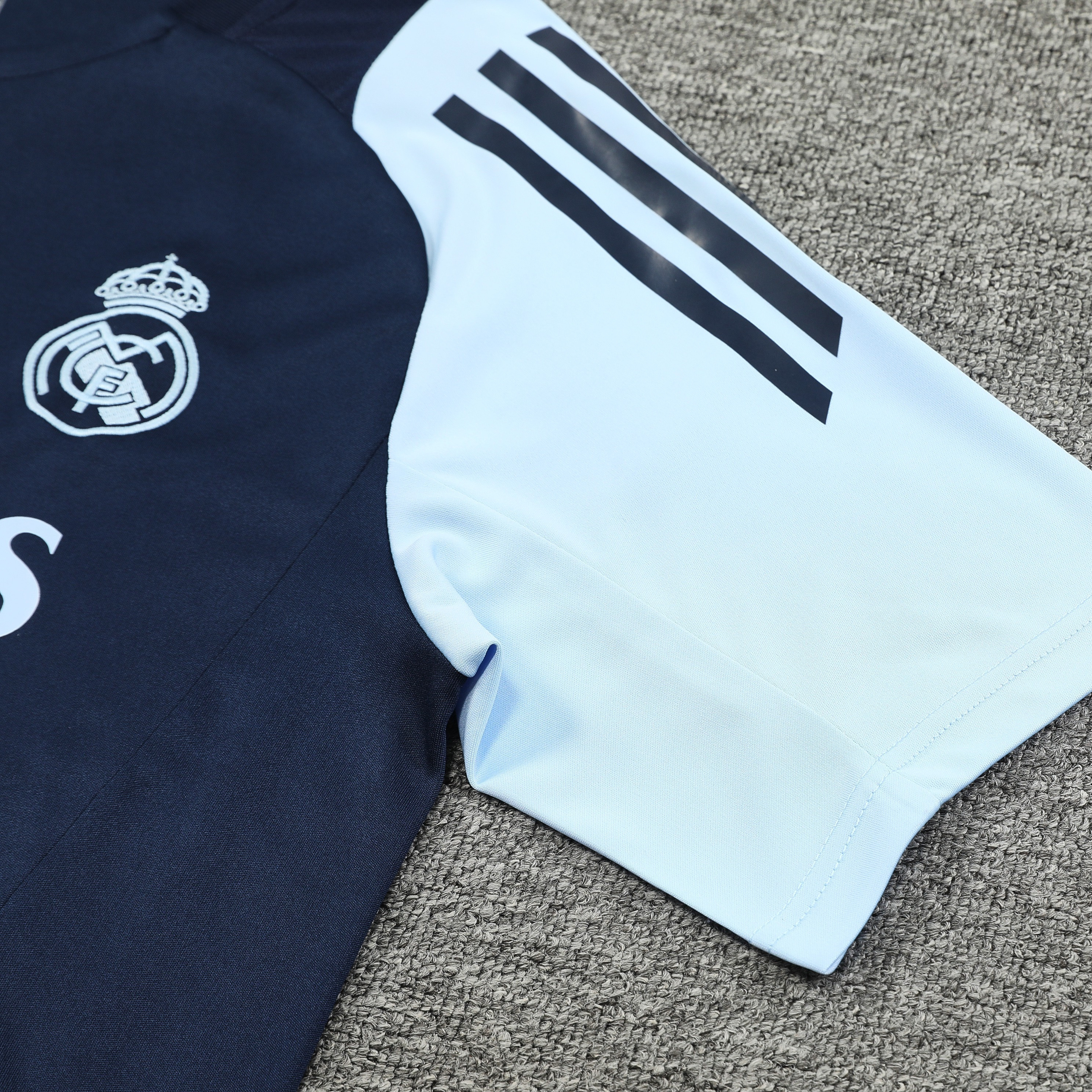 JerseysGala.com | Real Madrid 24-25 Short-Sleeve Training Set - Royal Blue Top & Shorts -Customize Name, Number and Patch | Worldwide Shipping
