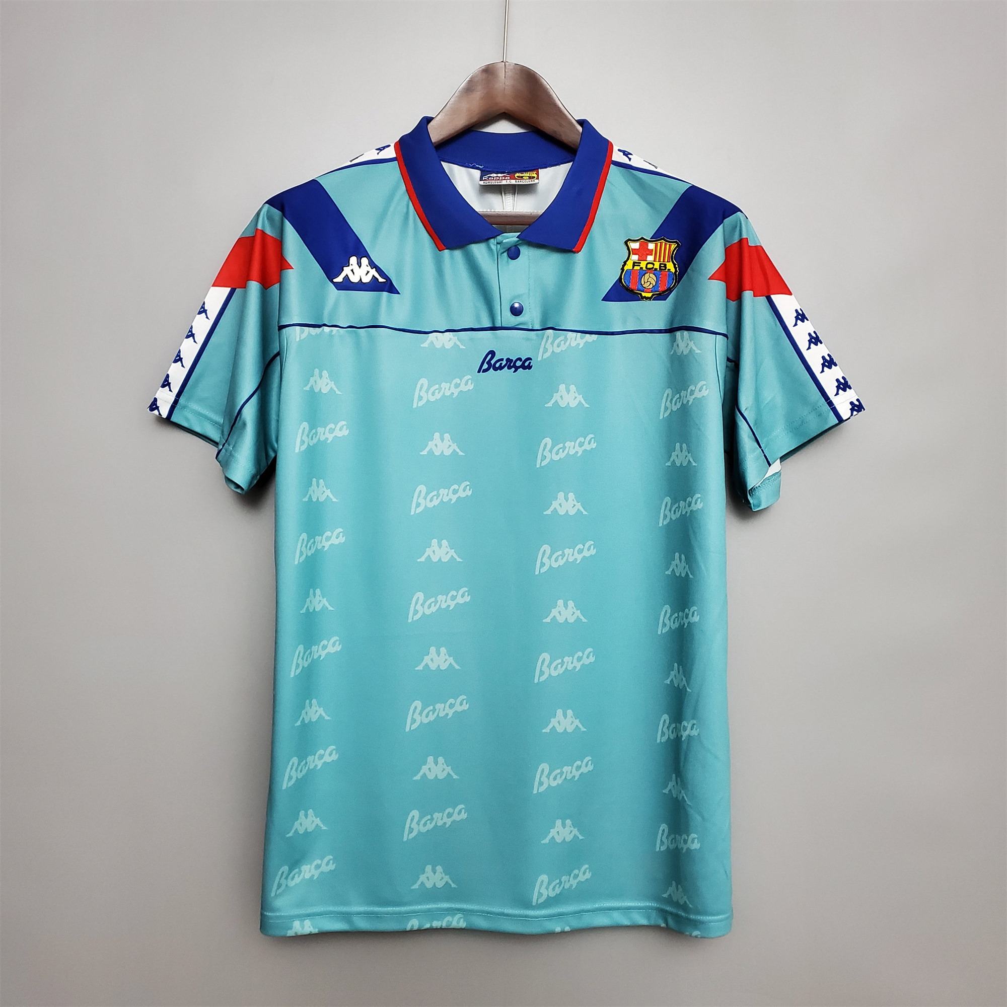 ManixJersey.com | Retro Barcelona 92-95 Away Stadium Jersey -Customize Name, Number and Patch | Worldwide Shipping