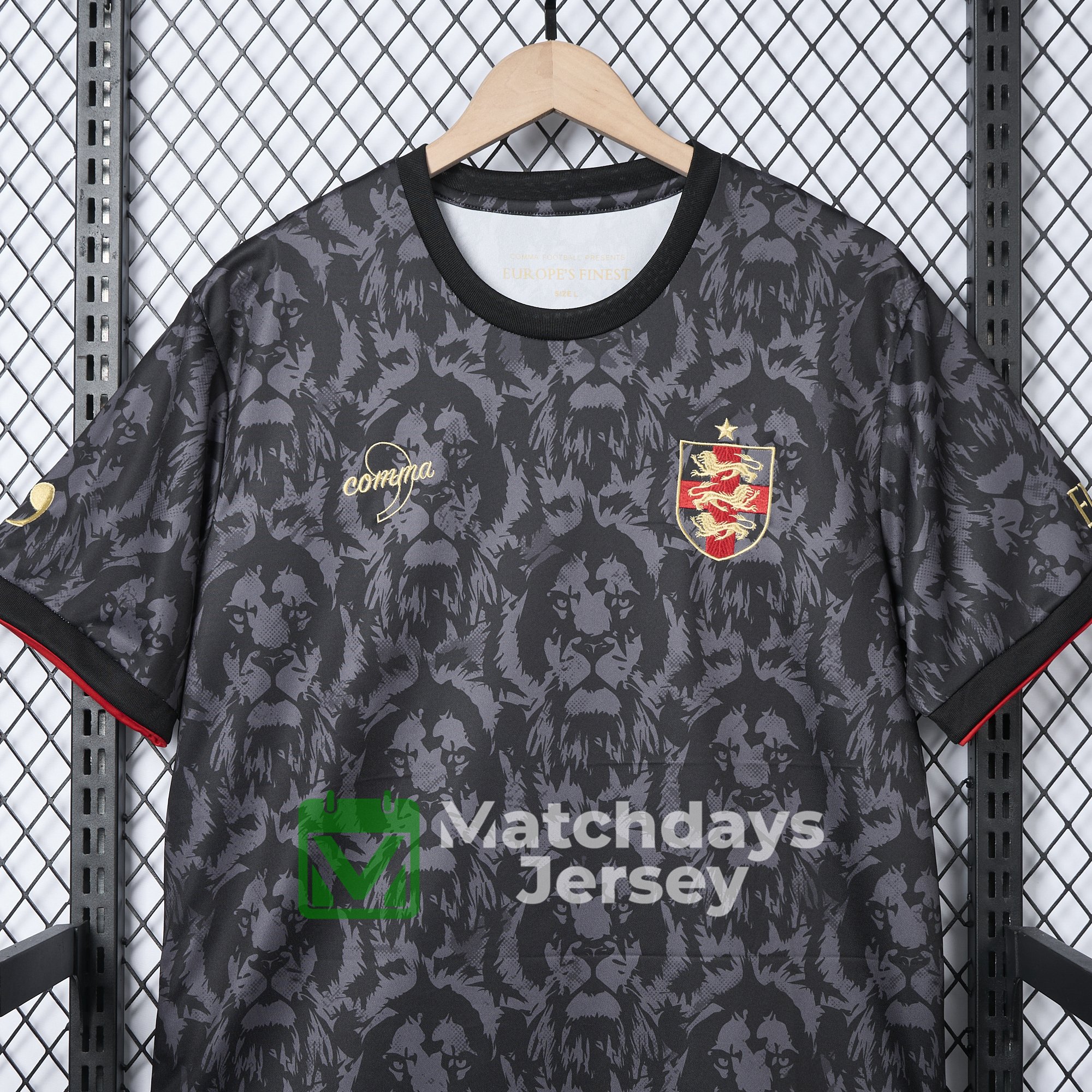 GlobeJersey-England 2024 Black The Lions Special Edition Jersey - Fans Version