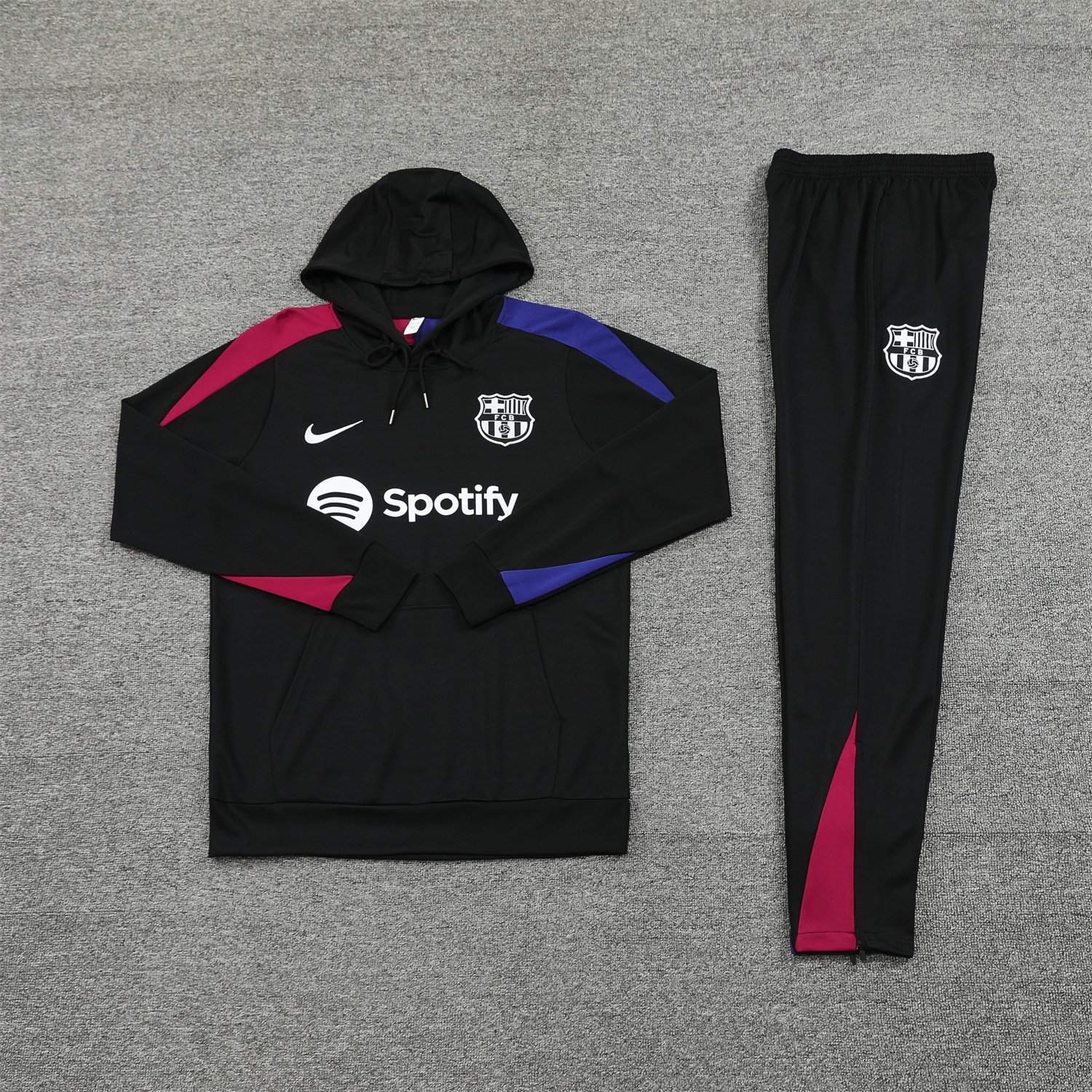 SIUjerseys-Barcelona 24-25 Training Hoodie Set - Black Hoodie and Black Pants