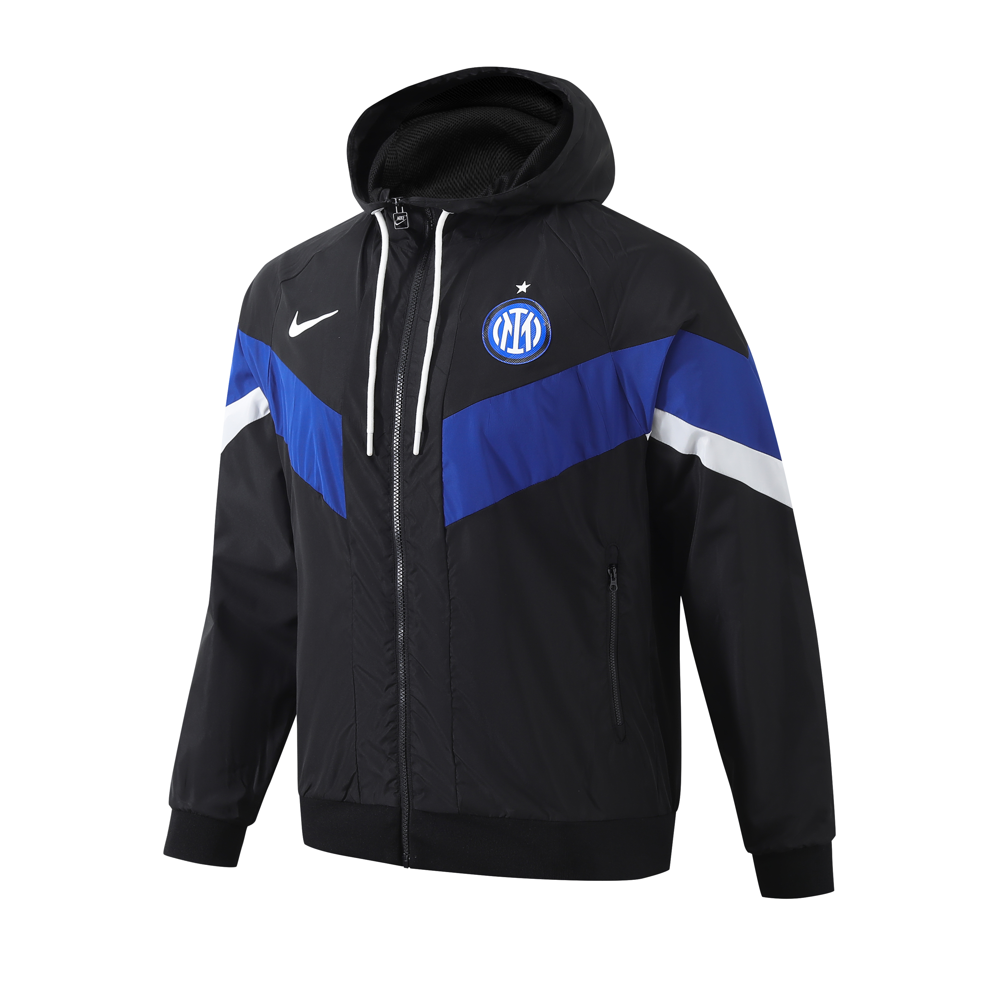 ManixJersey.com | Inter Milan 24-25 Blue & Black Hooded Windbreaker - Player Version -Customize Name, Number and Patch | Worldwide Shipping