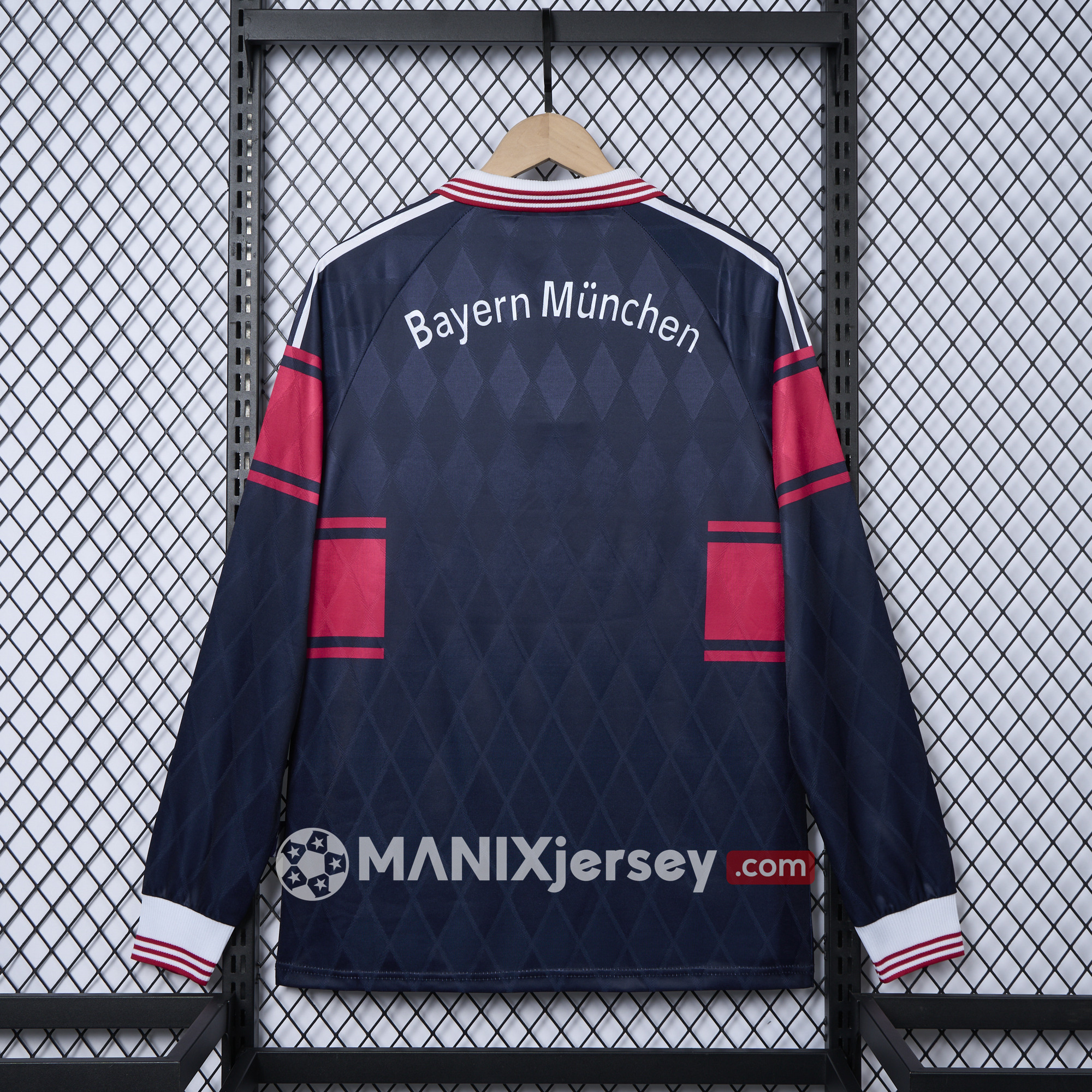 ManixJersey.com | Retro Bayern Munich 1997-99 Home Long Jersey -Customize Name, Number and Patch | Worldwide Shipping