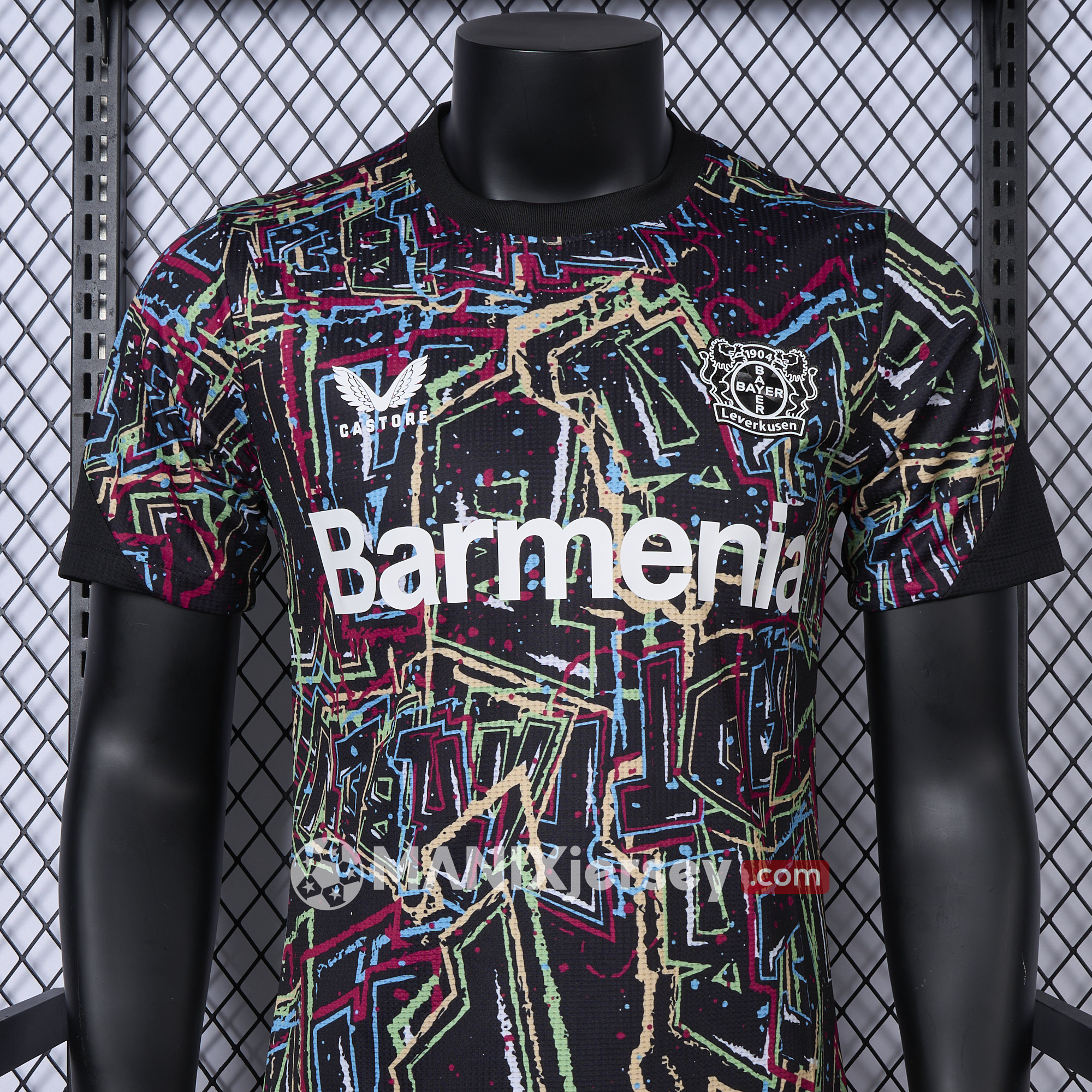 ManixJersey.com | Bayer 04 Leverkusen 24-25 Black Graffiti Special Edition Jersey - Player Version -Customize Name, Number and Patch | Worldwide Shipping