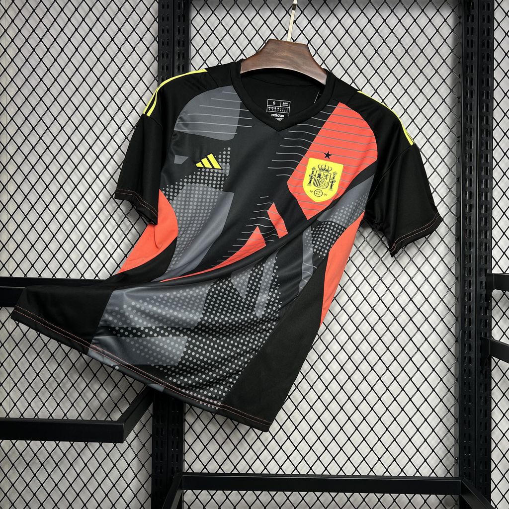 JerseysGala.com | Spain 2024 Black Goalkeeper Jersey - Fans Version -Customize Name, Number and Patch | Worldwide Shipping