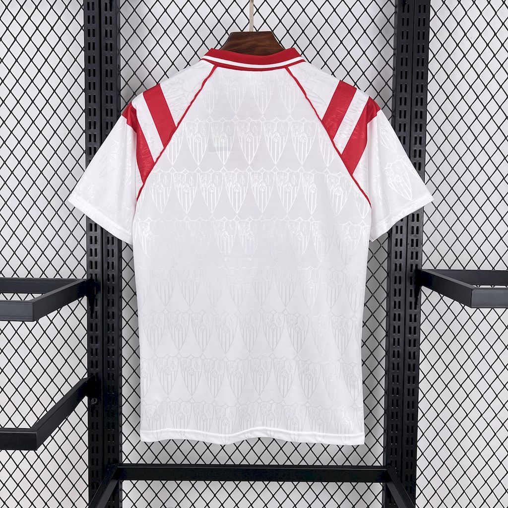 ManixJersey.com | Retro Sevilla FC 1992-93 Home Jersey with Chest Sponsor -Customize Name, Number and Patch | Worldwide Shipping