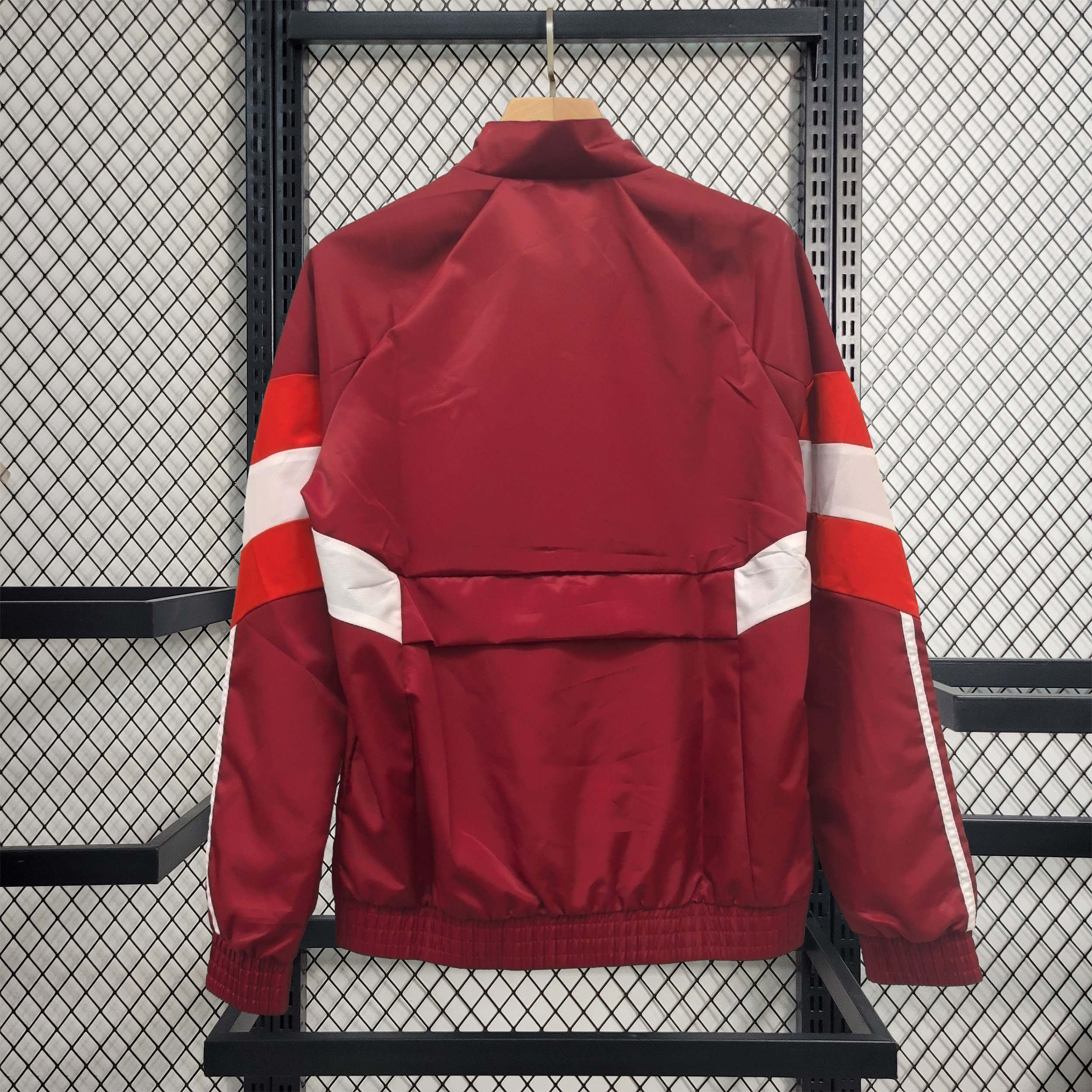 ManixJersey.com | Bayern Munich 24-25 Throwback Windbreaker Jacket - Red -Customize Name, Number and Patch | Worldwide Shipping