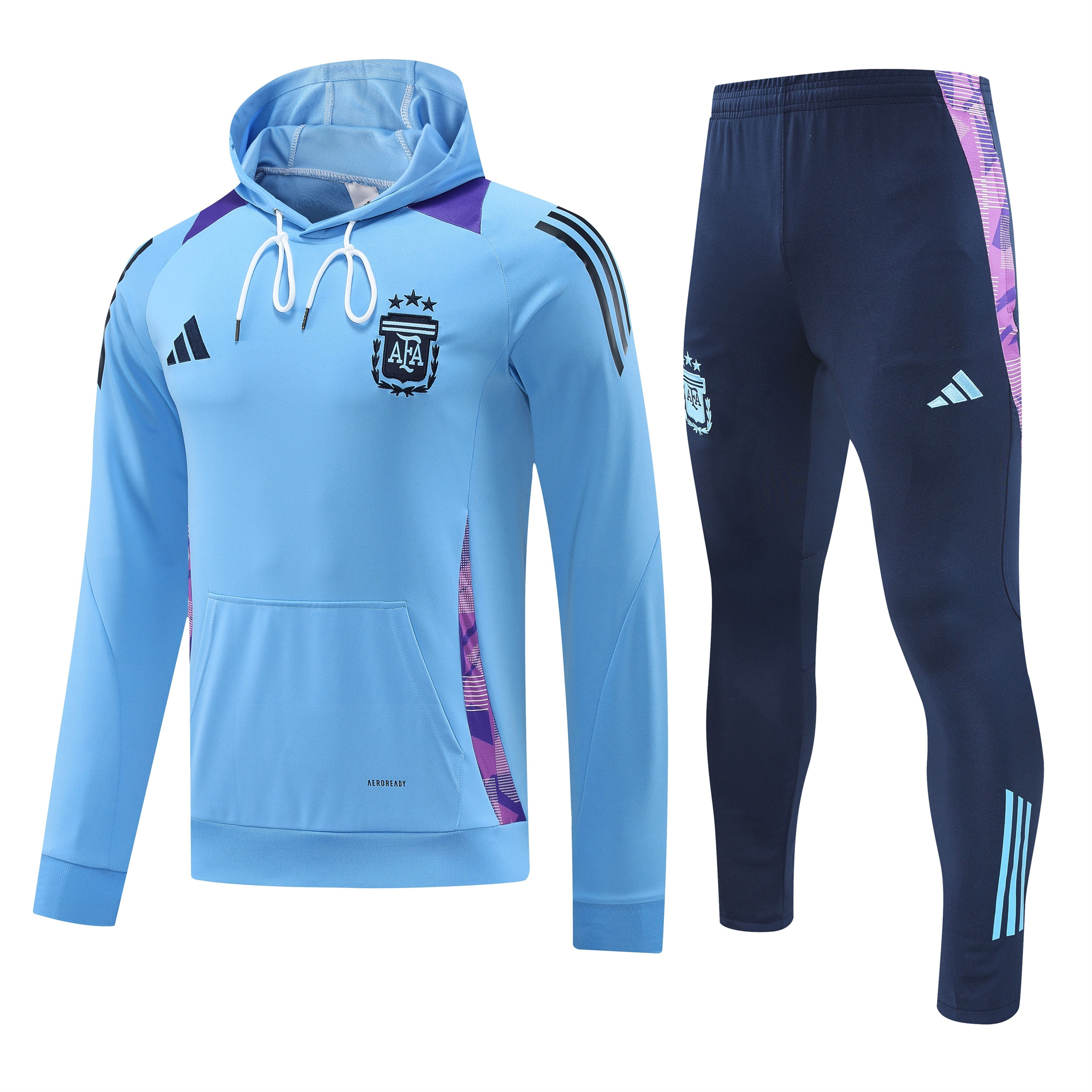 JerseysGala.com | Argentina 24-25 Long Sleeve Training Set - Blue Top and Deep Blue Pants -Customize Name, Number and Patch | Worldwide Shipping