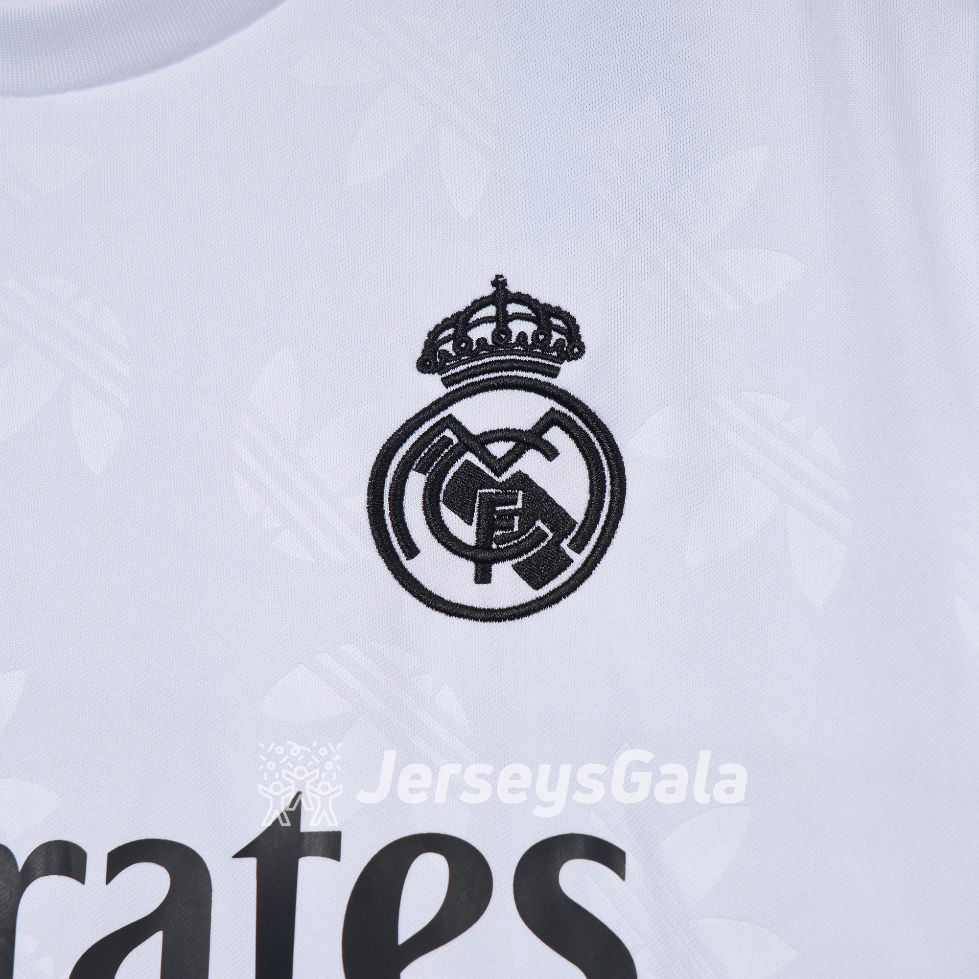 JerseysGala.com | Real Madrid 24-25 Trefoil White Jersey - Fans Version -Customize Name, Number and Patch | Worldwide Shipping