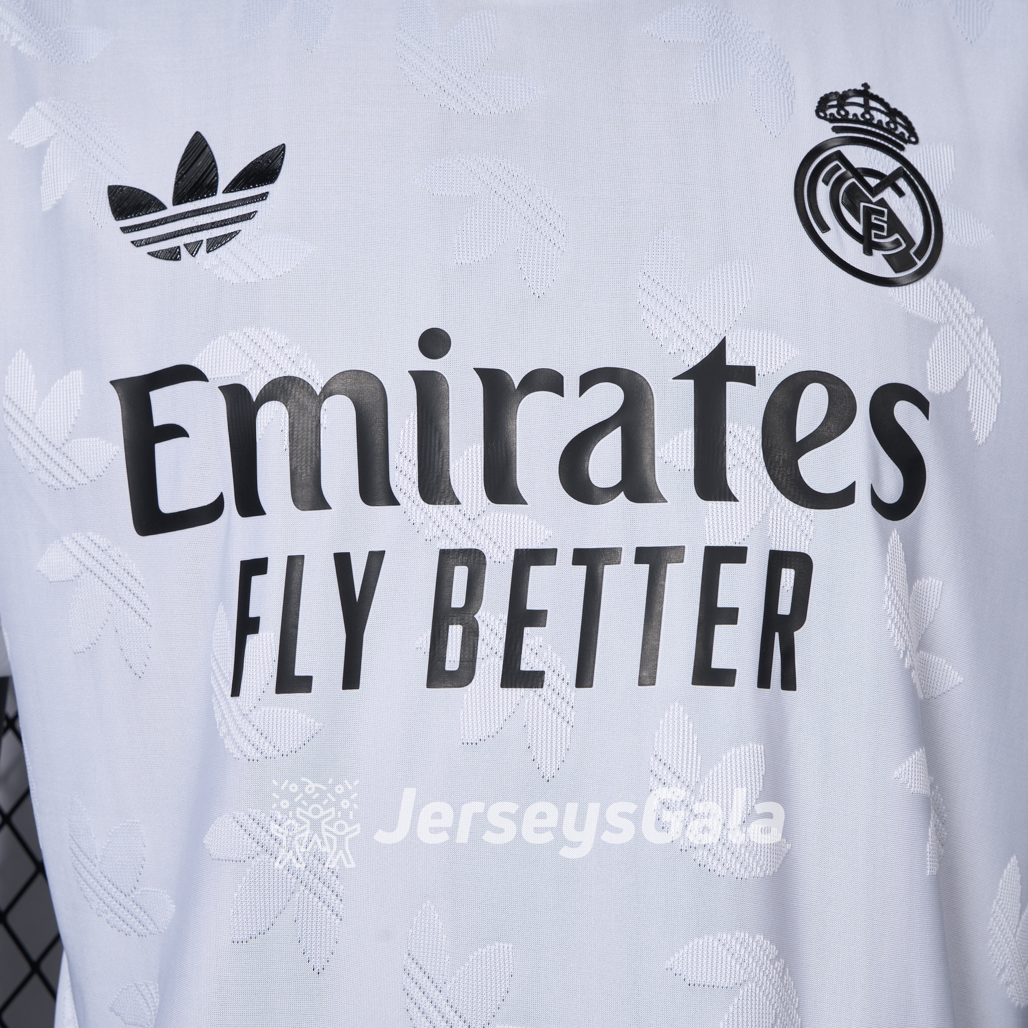 JerseysGala.com | Real Madrid 24-25 Trefoil White Jersey - Player Version -Customize Name, Number and Patch | Worldwide Shipping