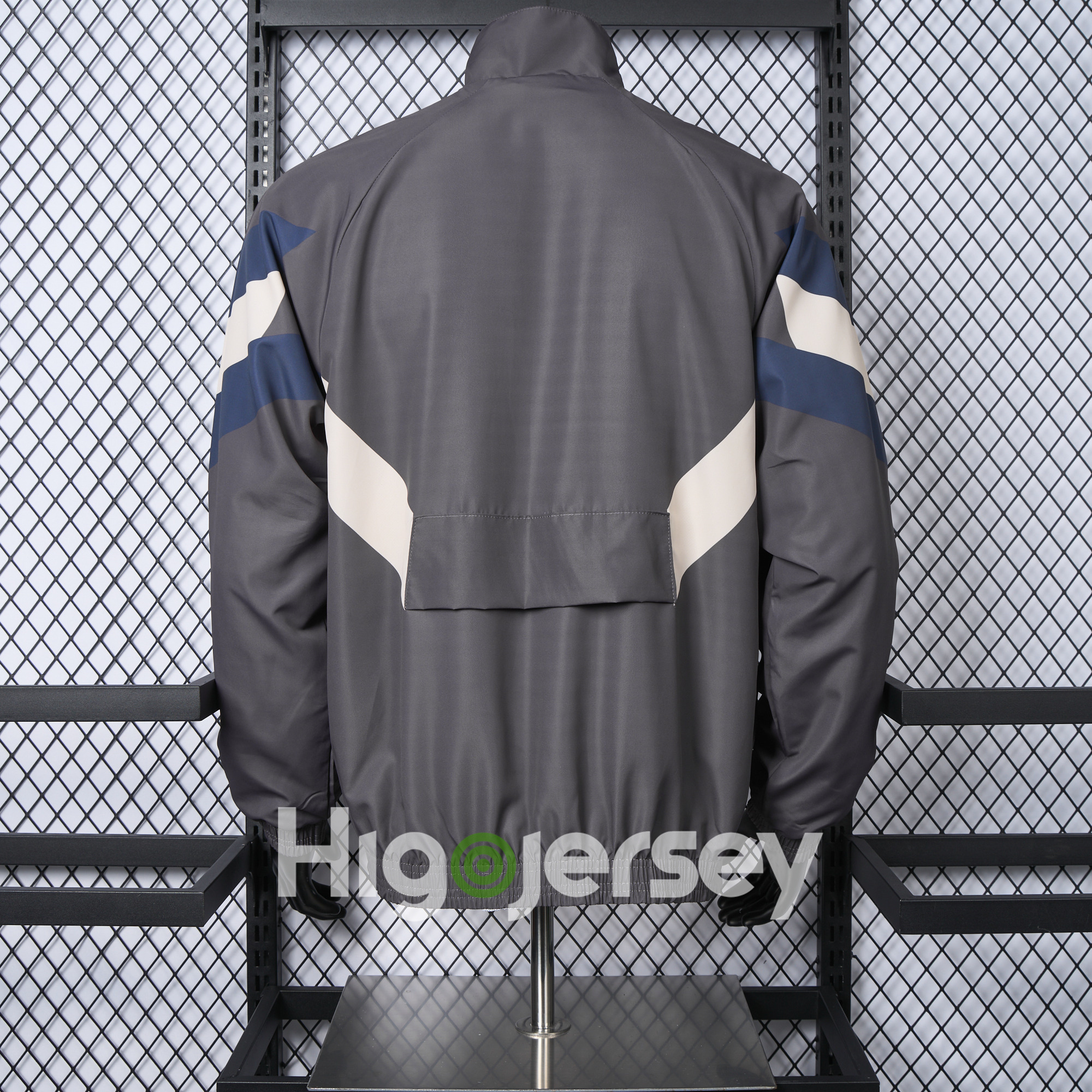 Higojerseys-Real Madrid 24-25 Throwback Windbreaker Jacket - Grey