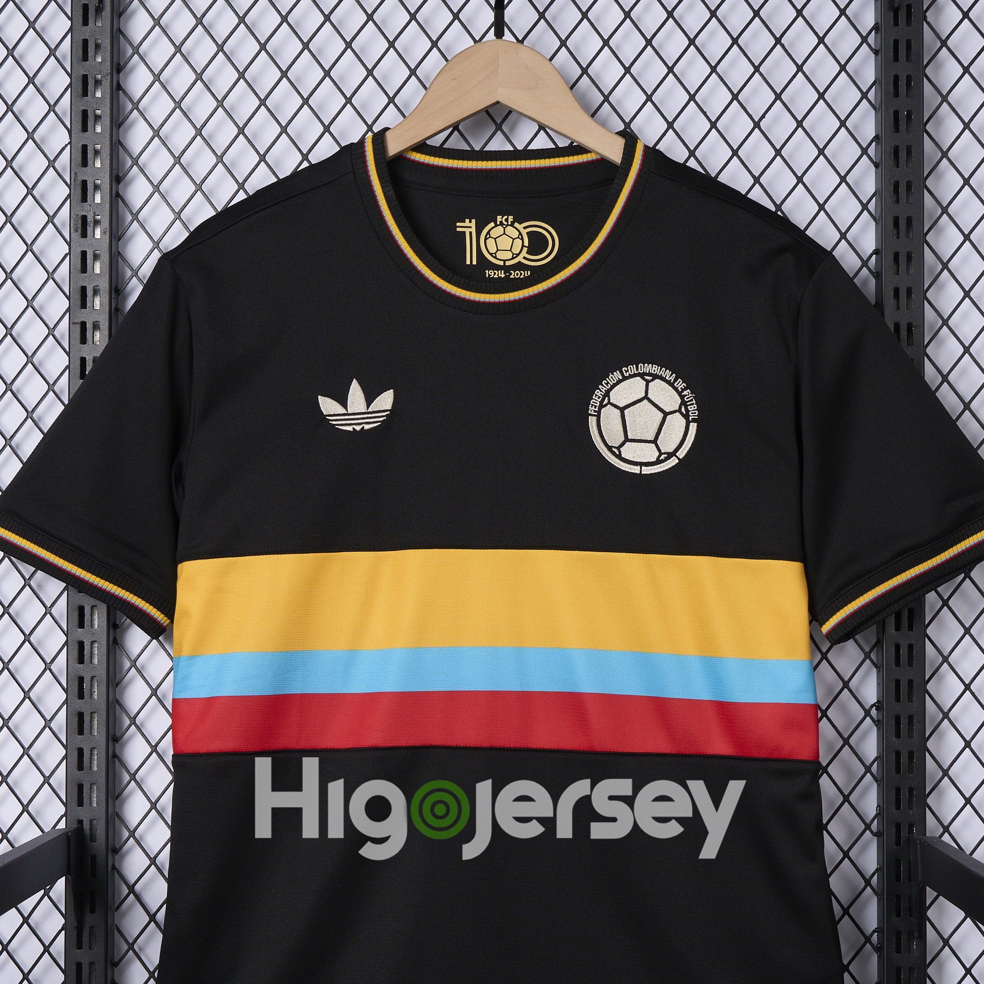 Higojerseys-Colombia 2024 100th Anniversary Black Jersey - Fans Version