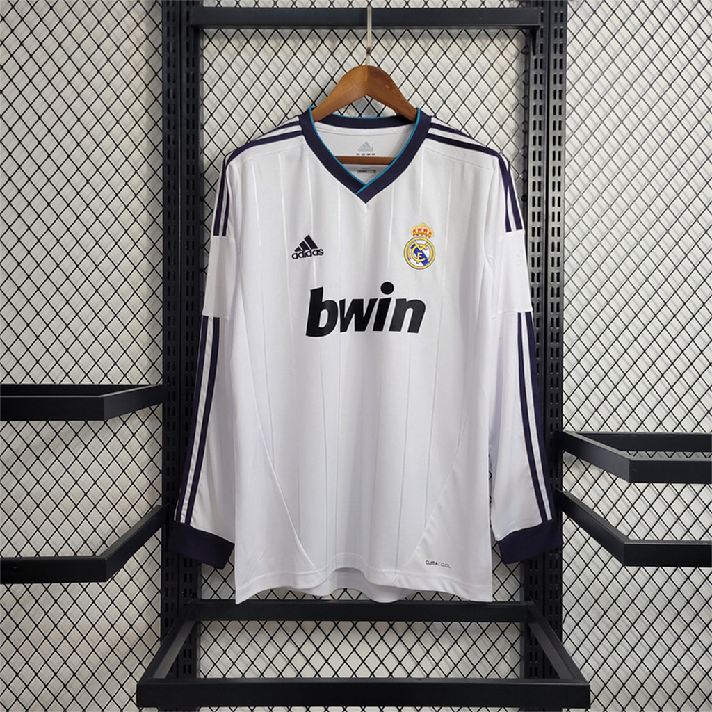 JerseysGala.com | Real Madrid Retro 12-13 Home Long Sleeve Jersey -Customize Name, Number and Patch | Worldwide Shipping
