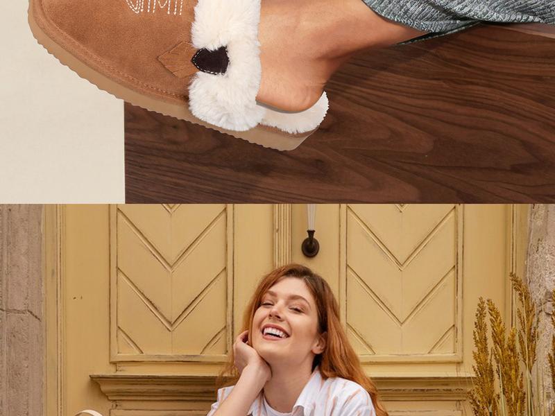 OOW Fuzzy House Slippers for Women with Memory Foam Comfy Bedroom Fluffy Western Cowgirl Boot Slippers Indoor Outdoor Square Toe