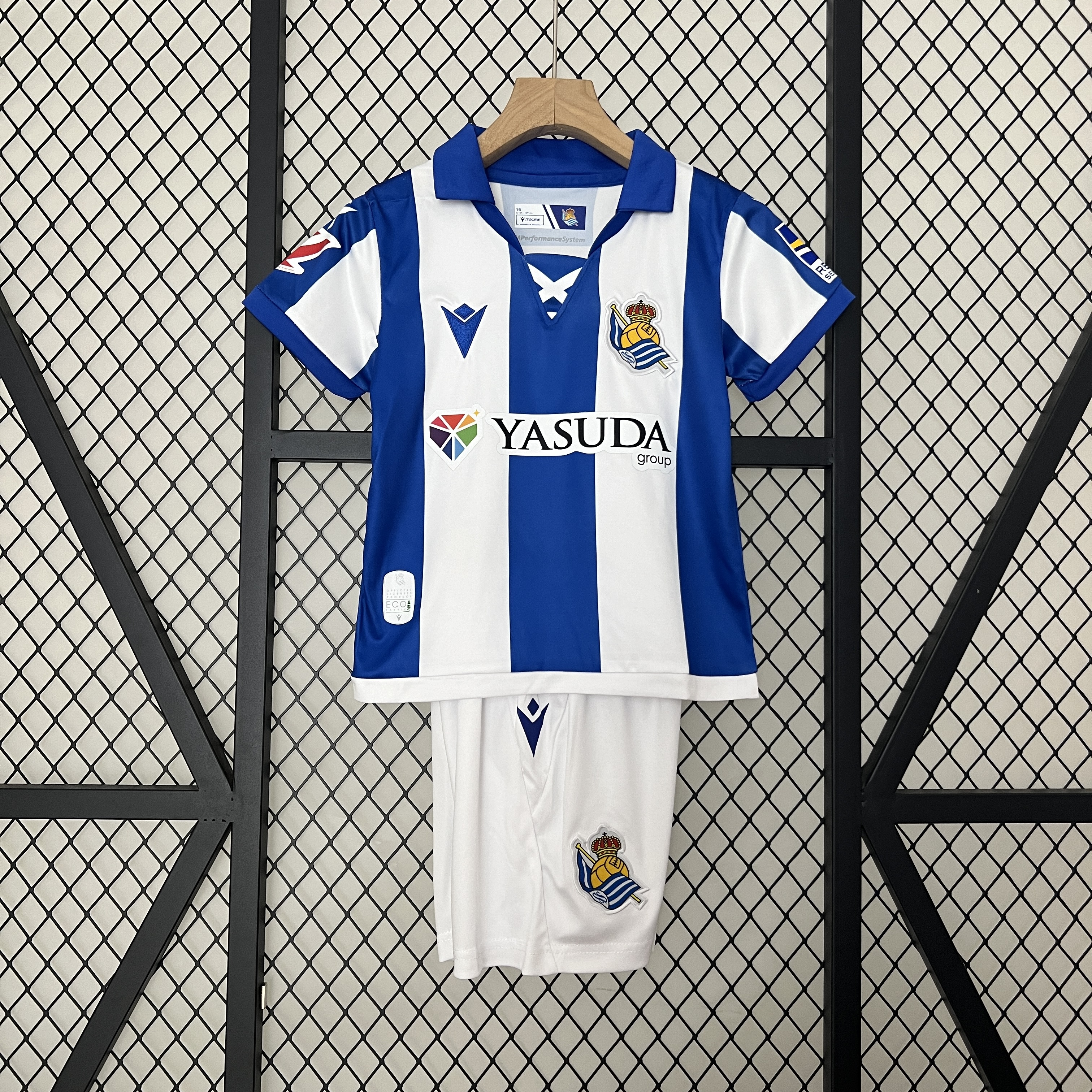 Higojerseys-Real Sociedad 24-25 Home Stadium Kids Kit