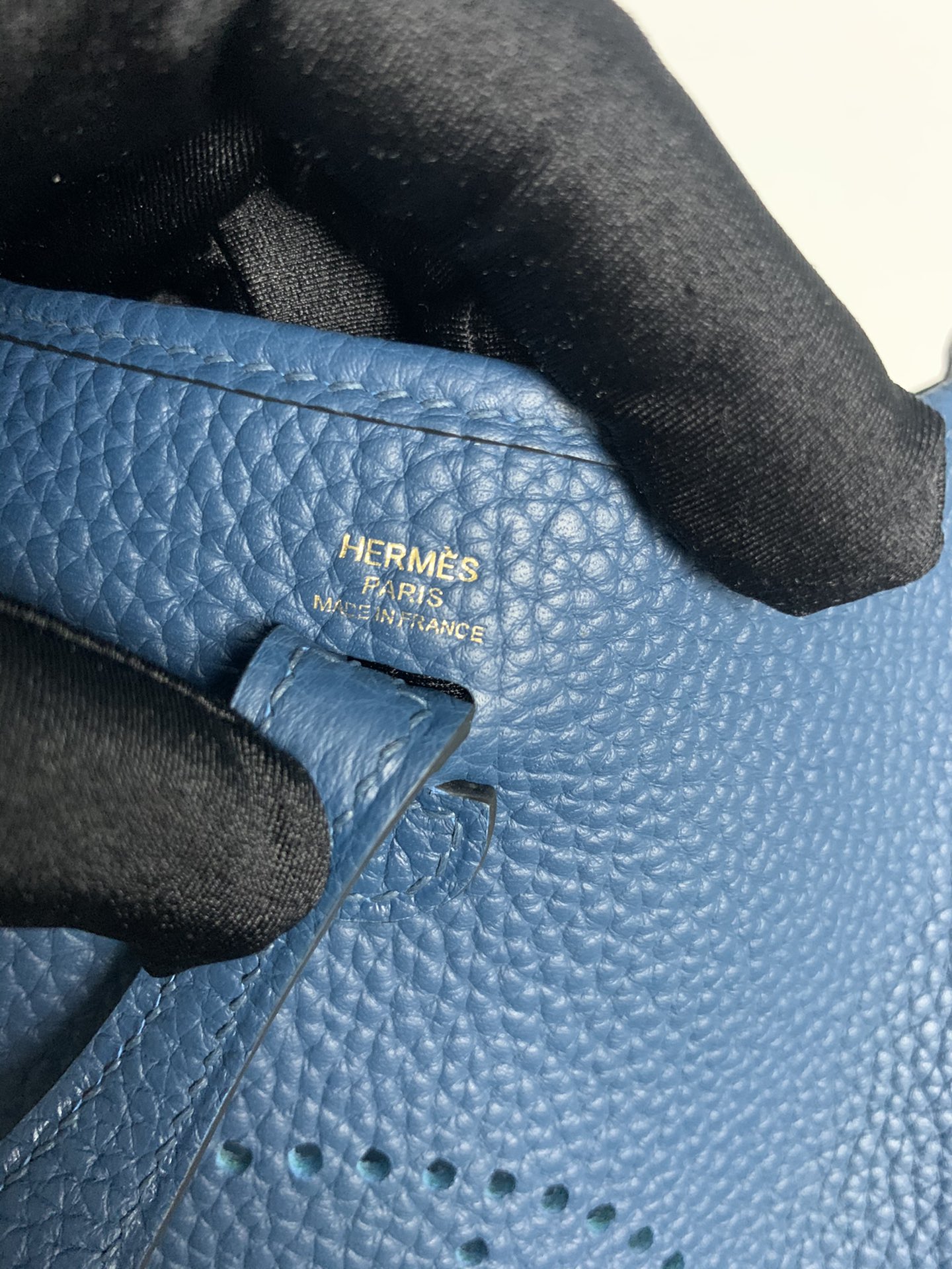 Replica Hermes Evelyne Mini Bag 17cm Original Togo Leather Blue