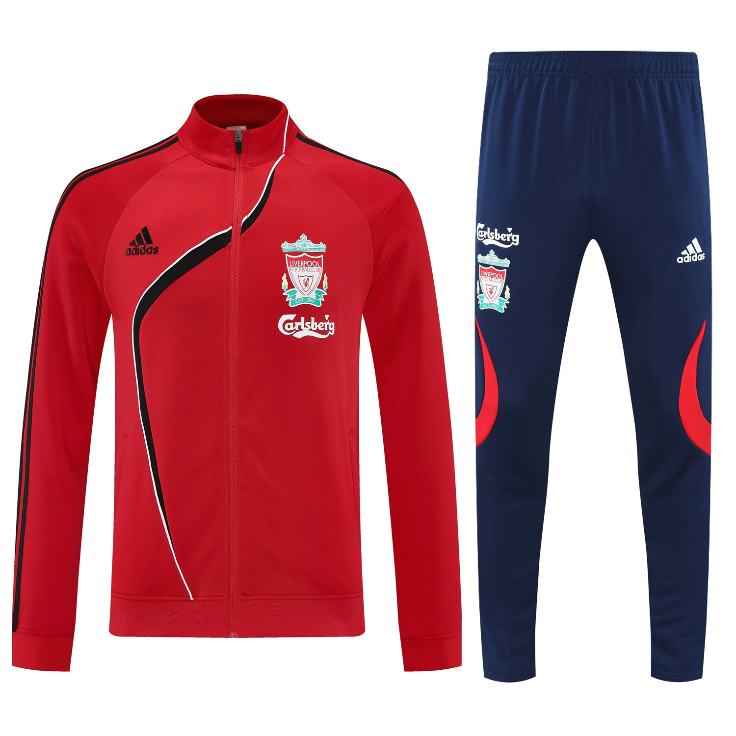 foot-Liver.pool 25-26 Jacket Training Tracksuit - Red Jackets & Deep Blue Pants