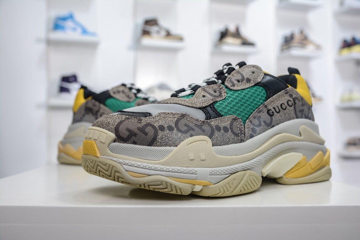 Balenciaga Triple S Sneaker x Gucci in Beige Yellow、mysite、Cacoeks