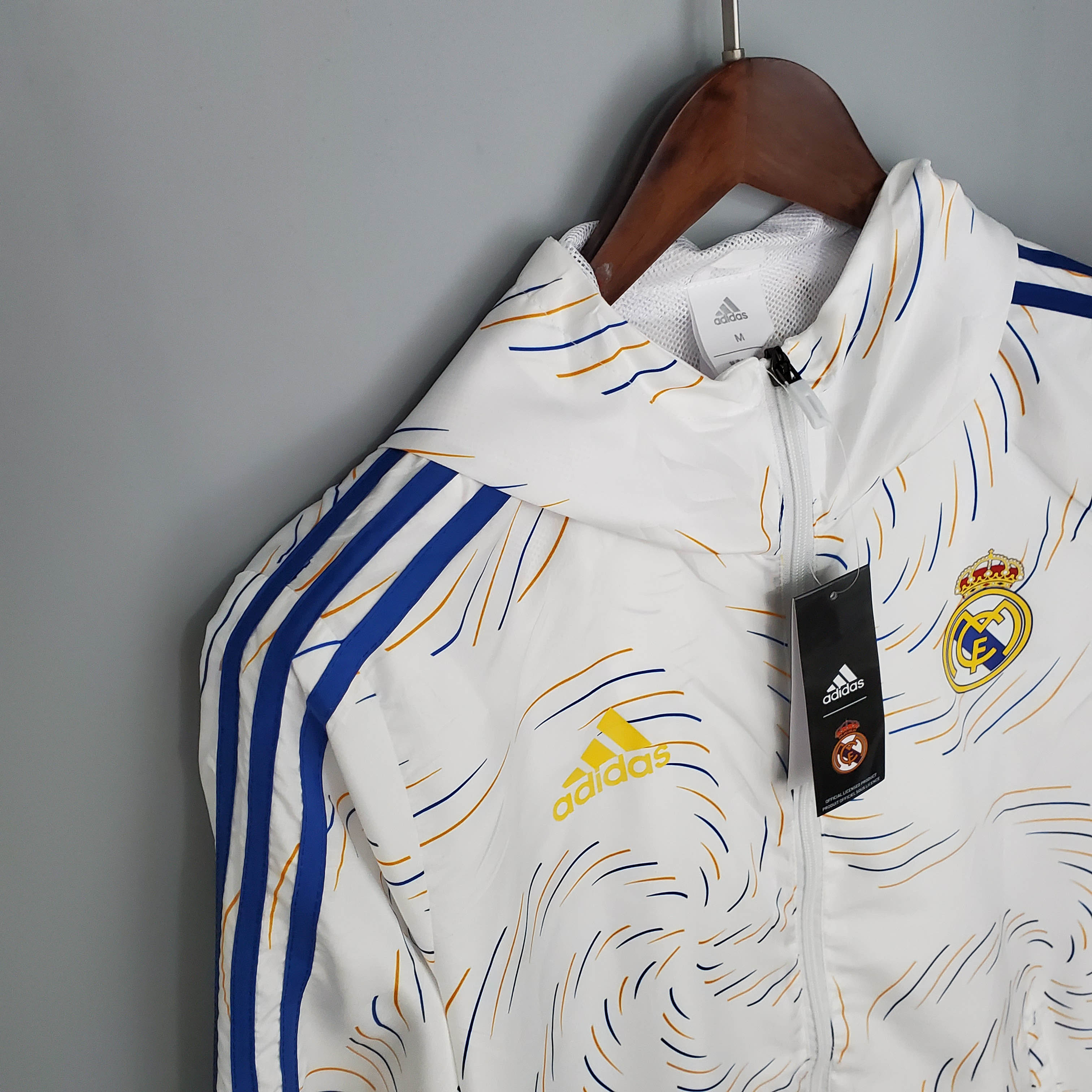2021/2022 Real Madrid Jersey Windbreaker White(Blue Edge):football jersey mysite: unitedjerseyfootball 邓江浪:football