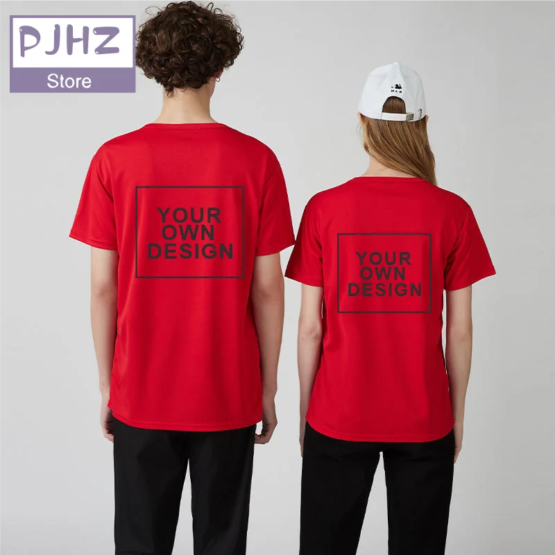 Quick Dry Round Neck T-shirts Gym Shirt Cheap Solid Color Short Sleeve Tee Personal Company Group Logo Custom  Print Embroidery