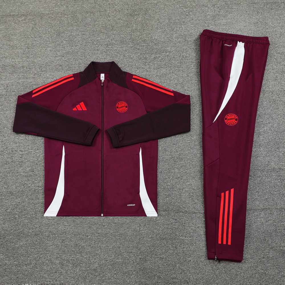ManixJersey.com | Bayern Munich 24-25 Jacket Training Tracksuit - Claret Red -Customize Name, Number and Patch | Worldwide Shipping