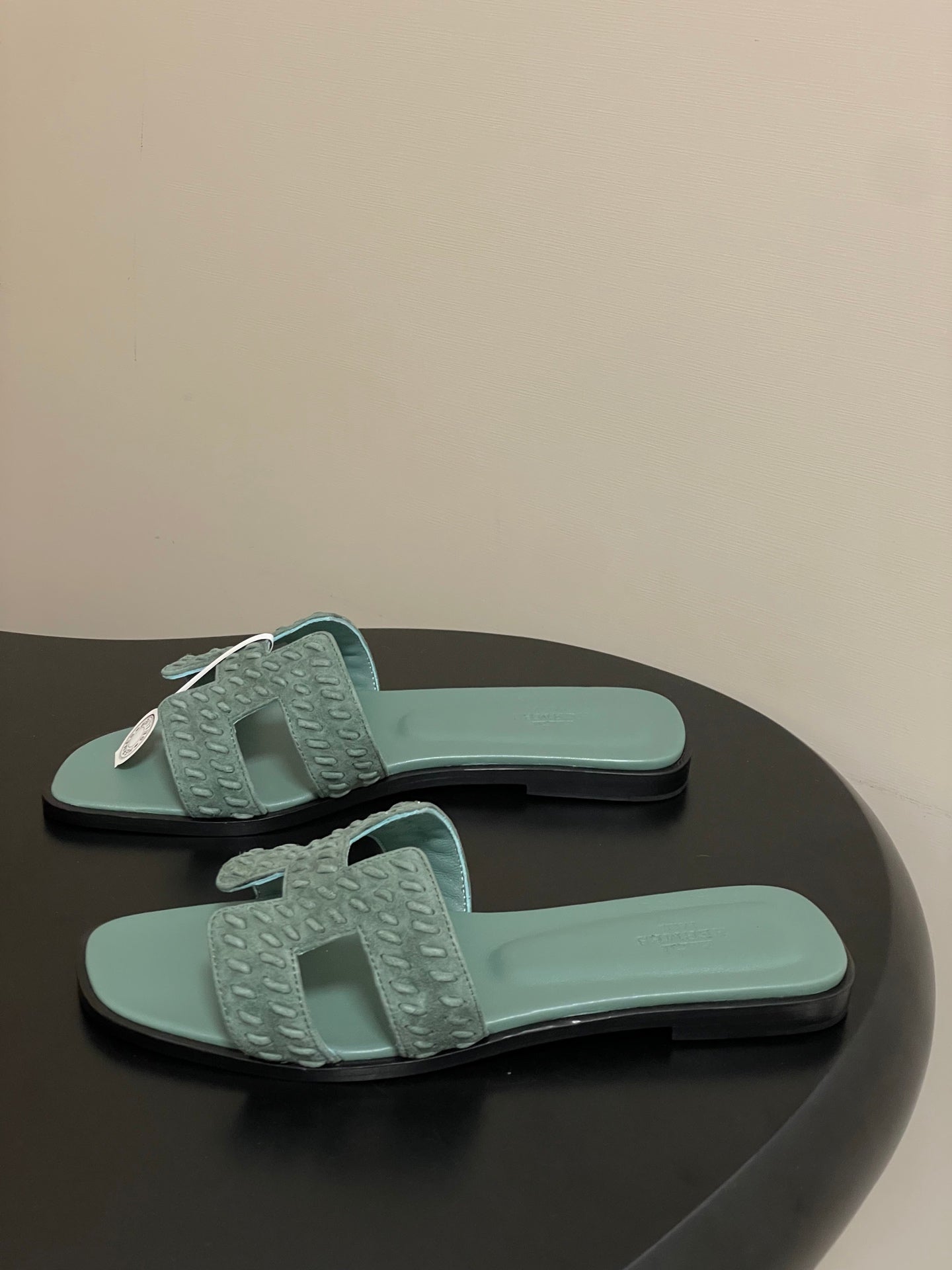 HM 25S ORAN SANDAL IN DUSTY MOSS GREEN SUEDE AND LAMBSKIN、mysite、Cacoeks