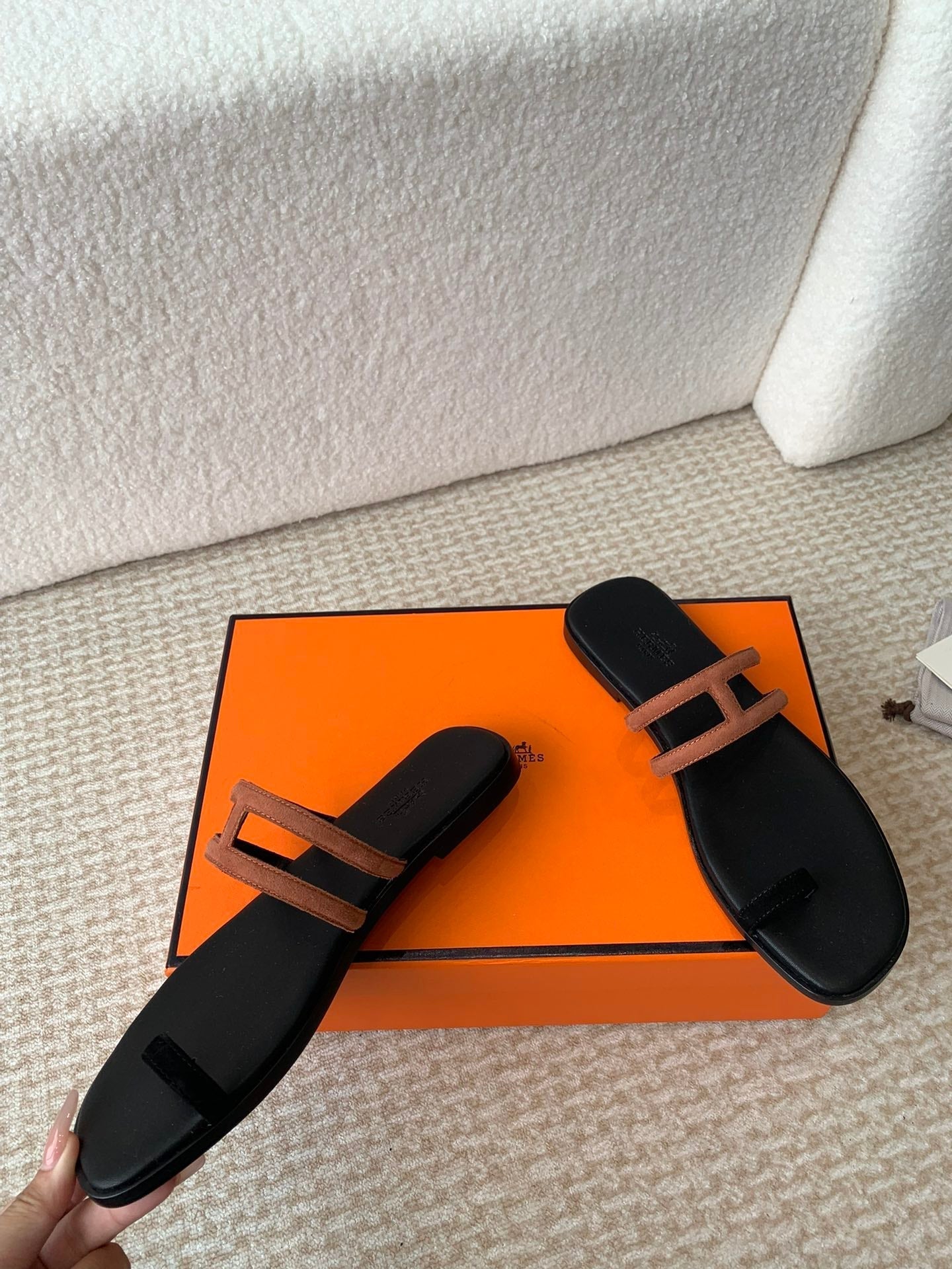 GEORGIA SANDALS BLACK MIX BROWN CALFSKIN、mysite、Cacoeks