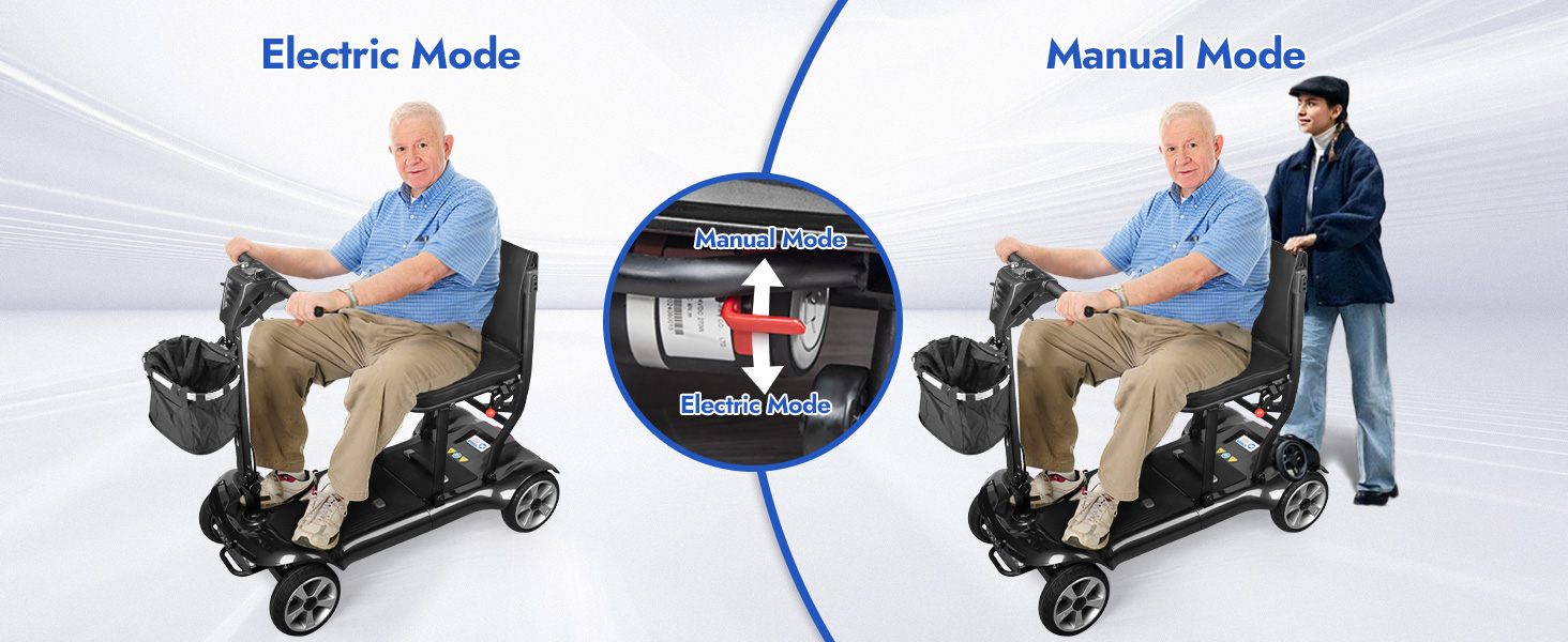 Manual and Electric Mode Mobility Scooter